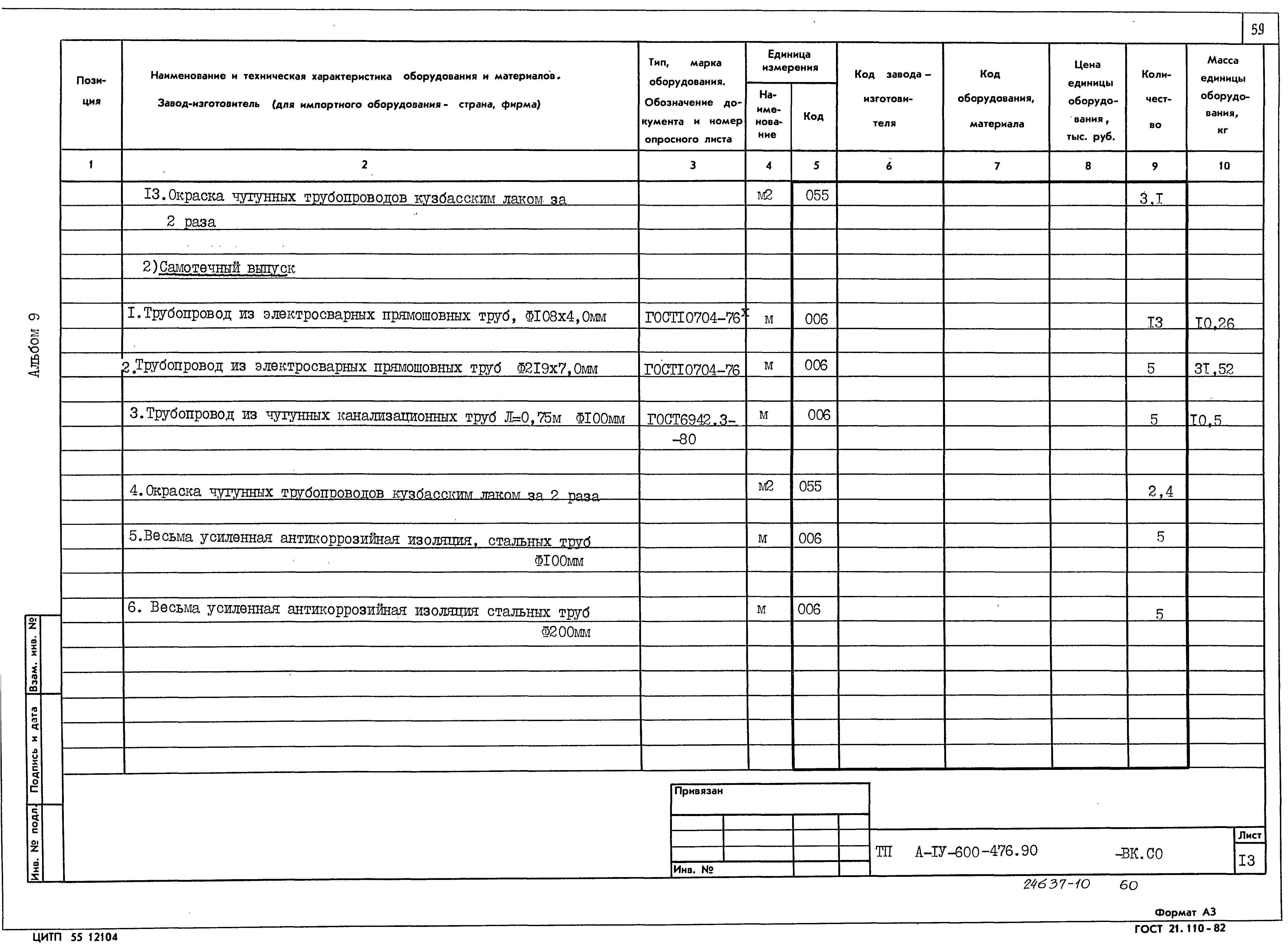Типовой проект А-IV-600-476.90