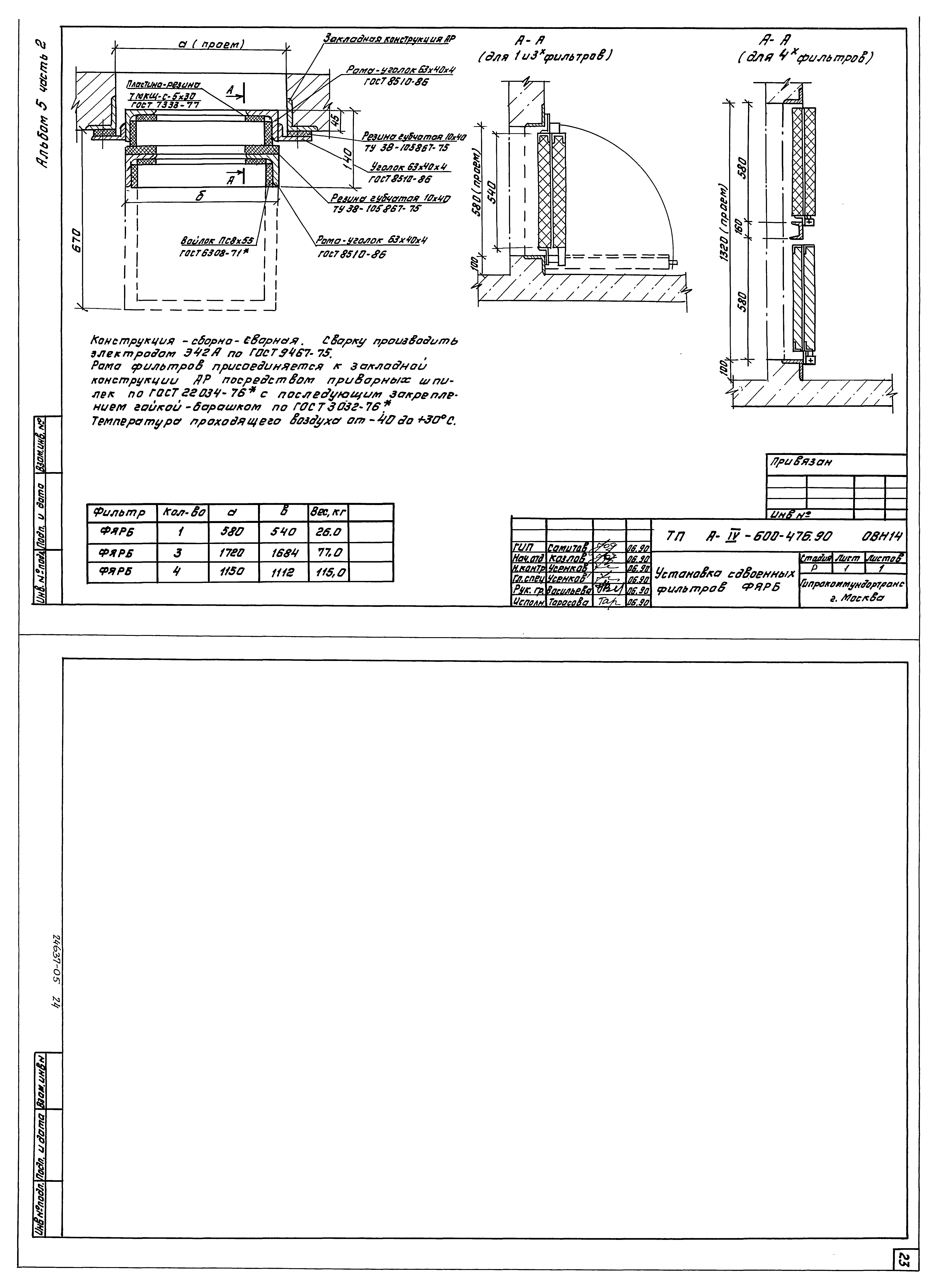 Типовой проект А-IV-600-476.90