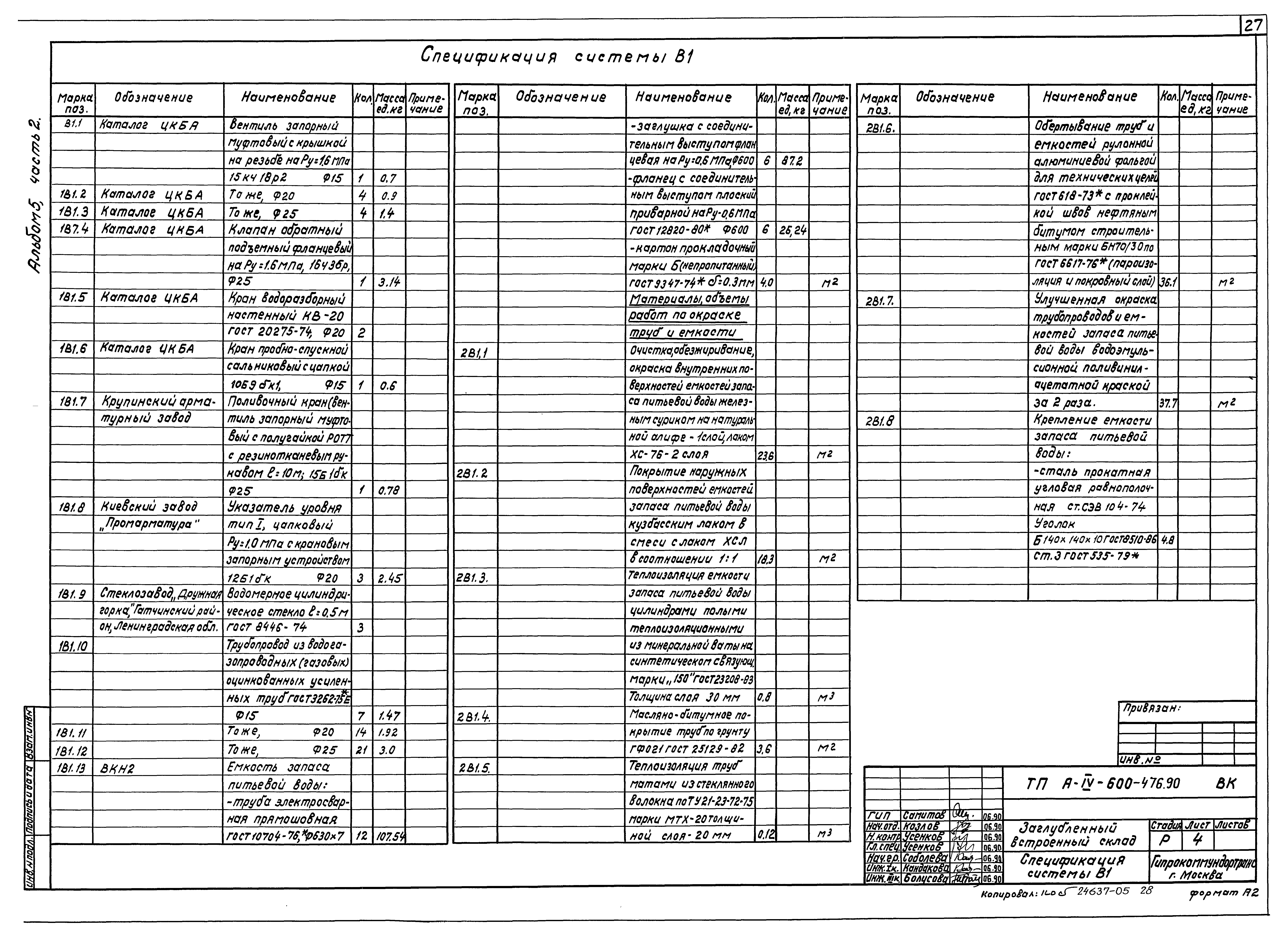 Типовой проект А-IV-600-476.90