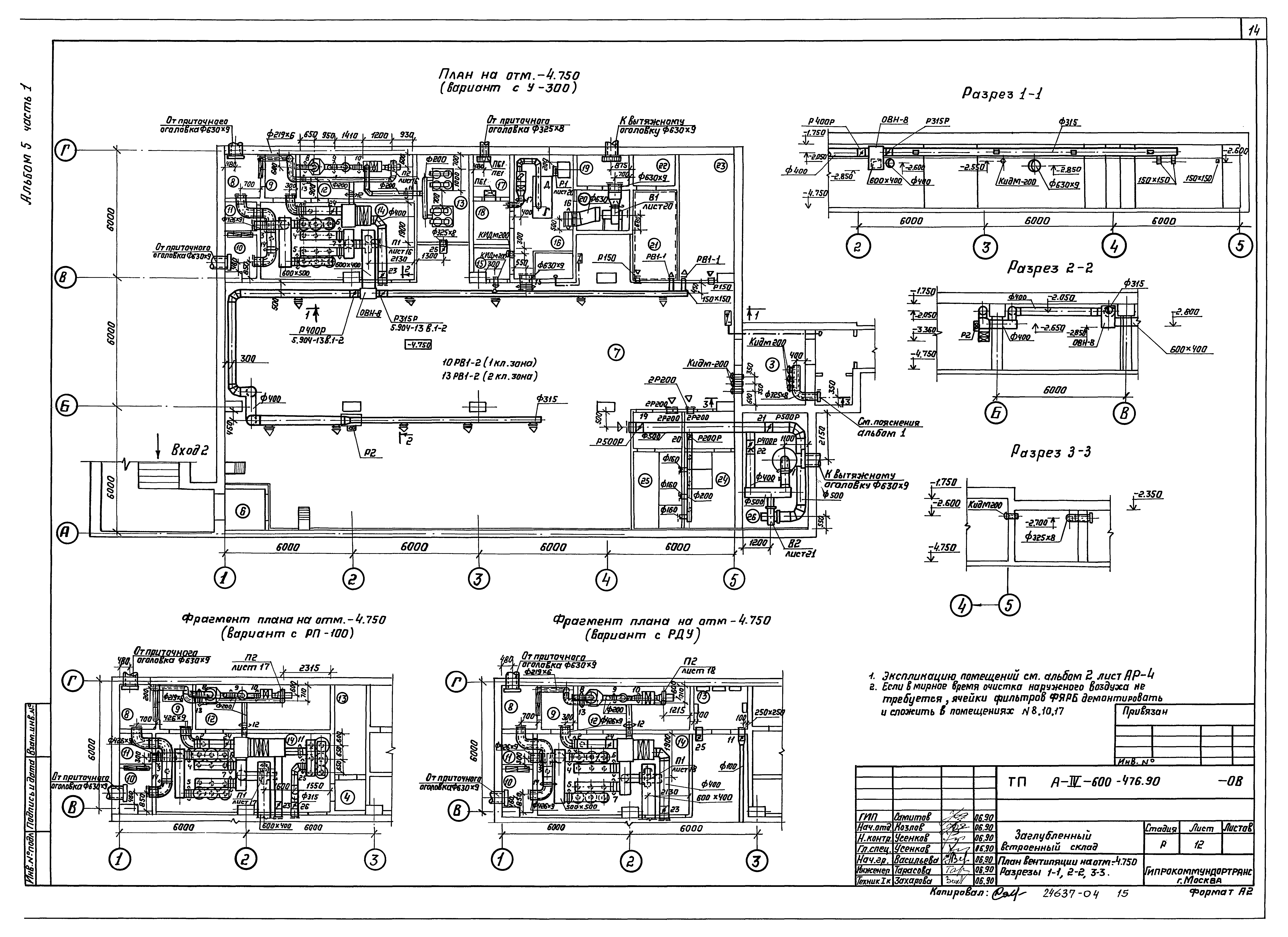 Типовой проект А-IV-600-476.90