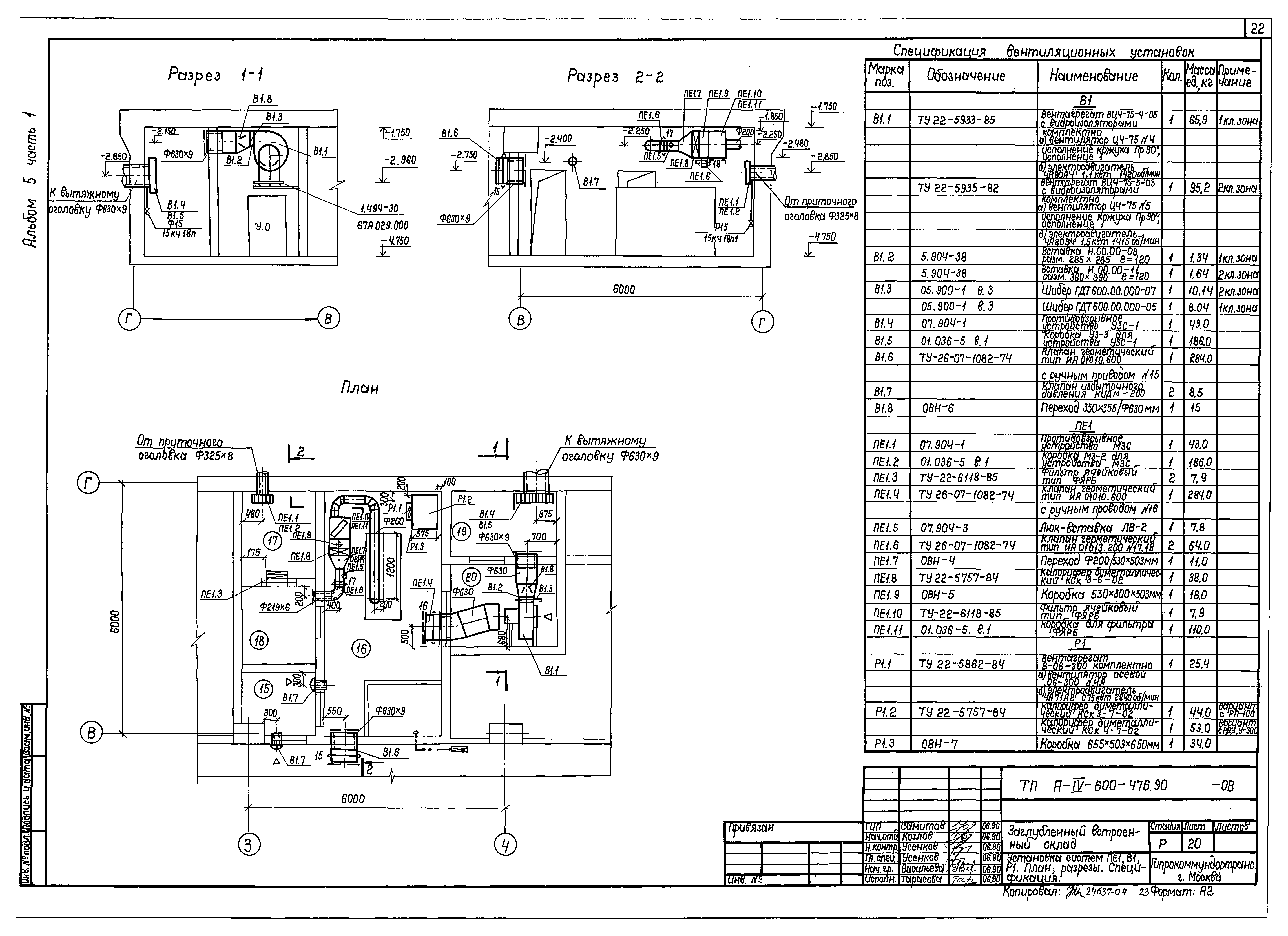 Типовой проект А-IV-600-476.90