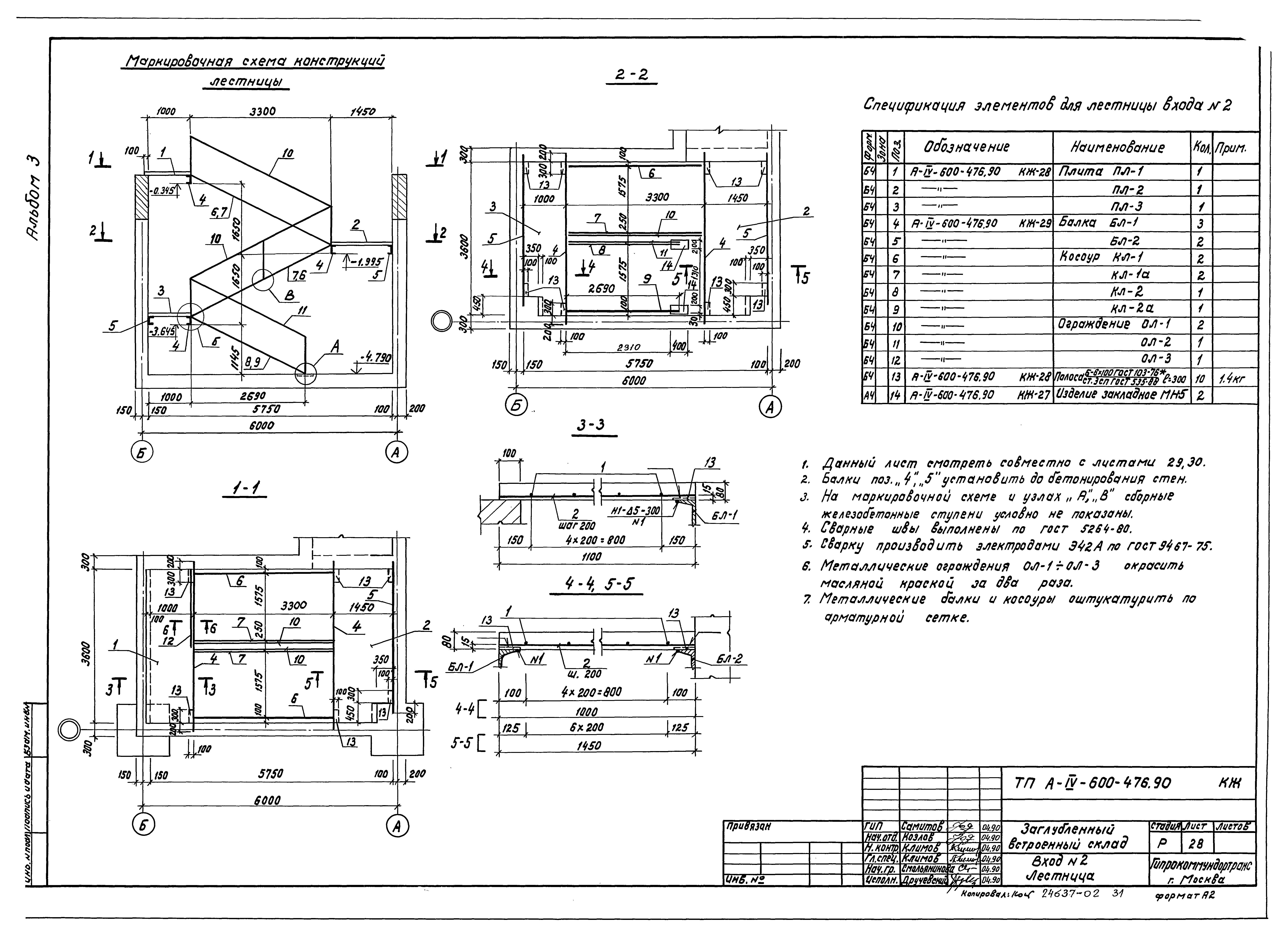 Типовой проект А-IV-600-476.90