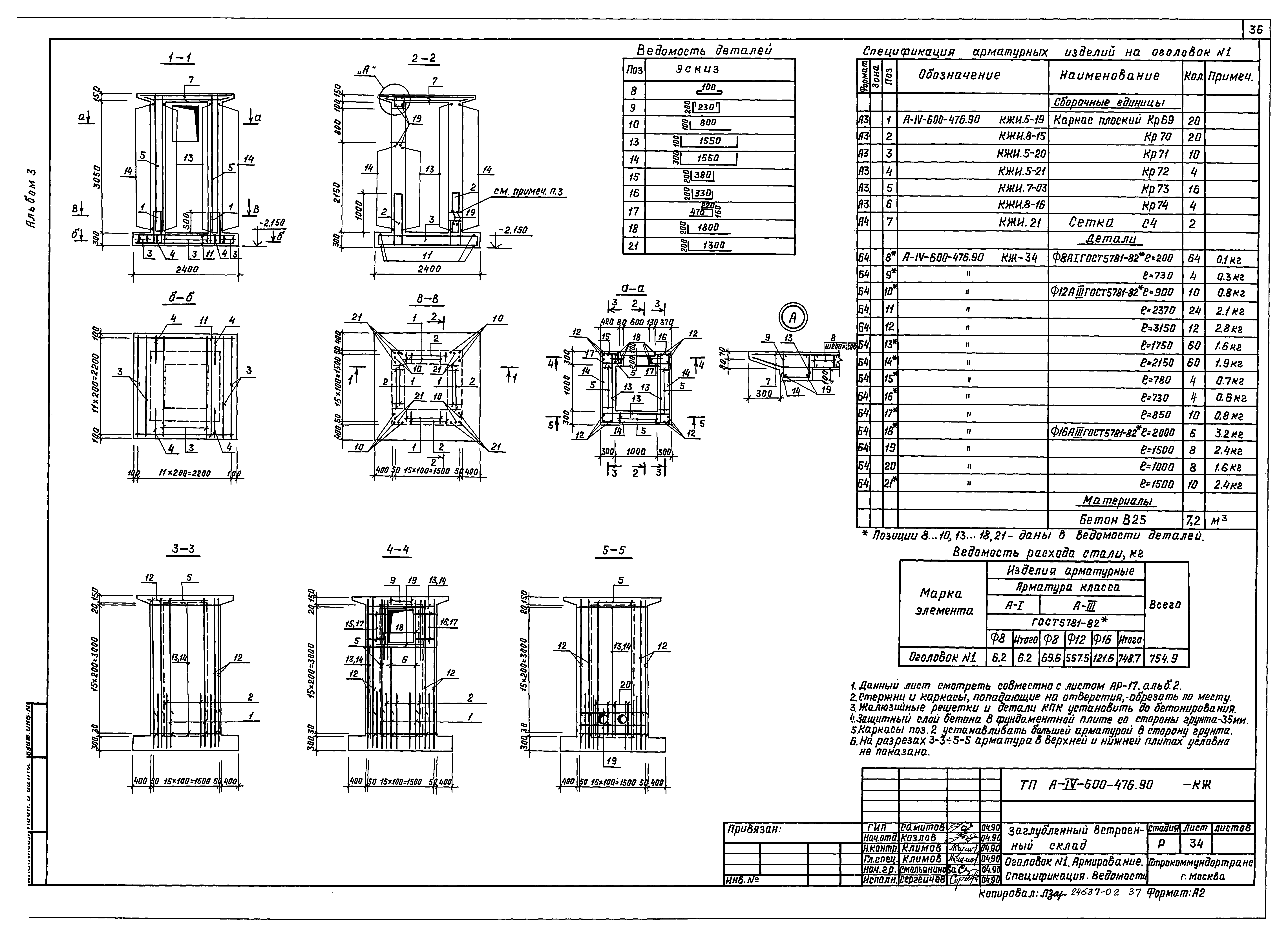 Типовой проект А-IV-600-476.90