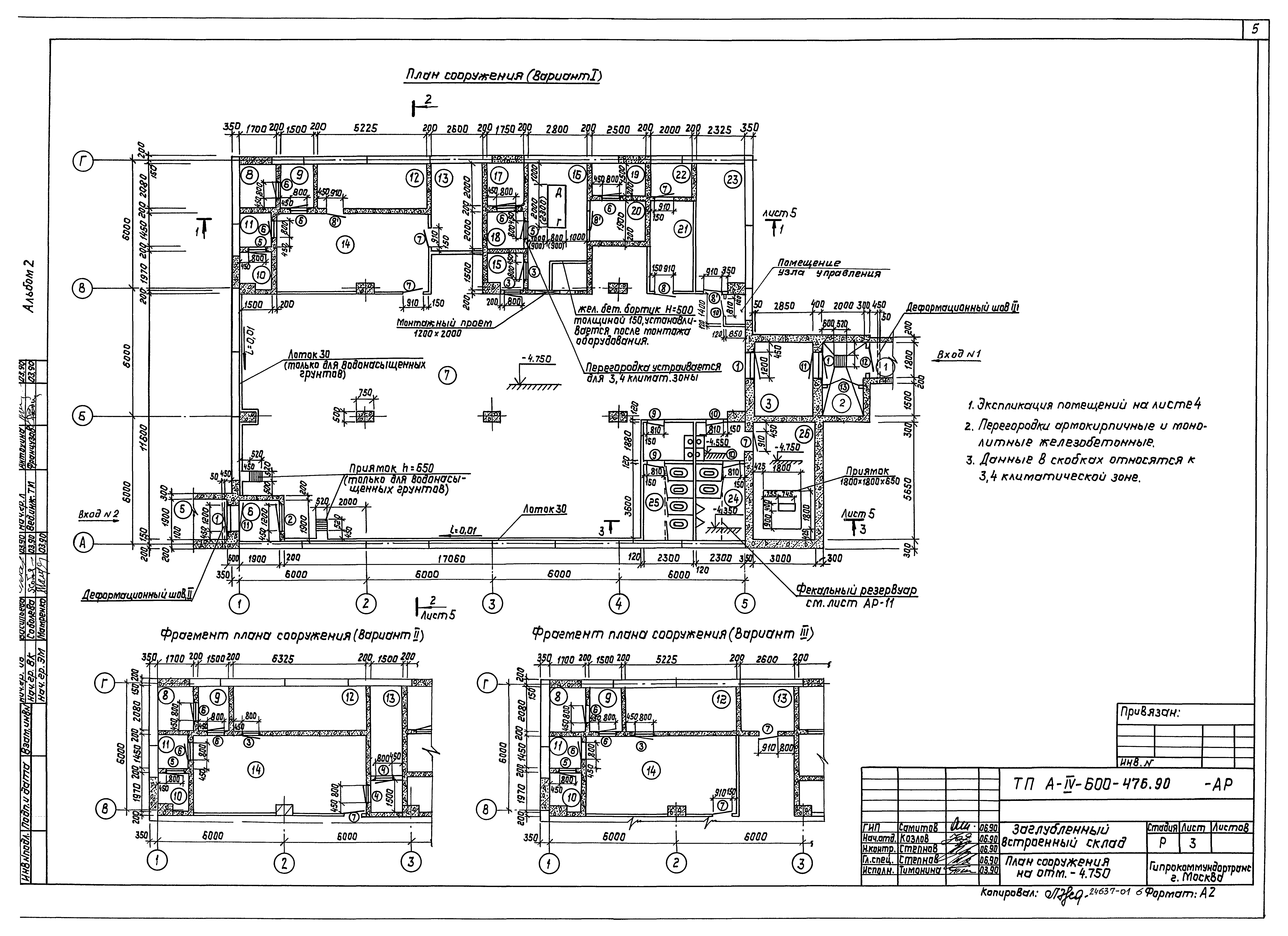 Типовой проект А-IV-600-476.90