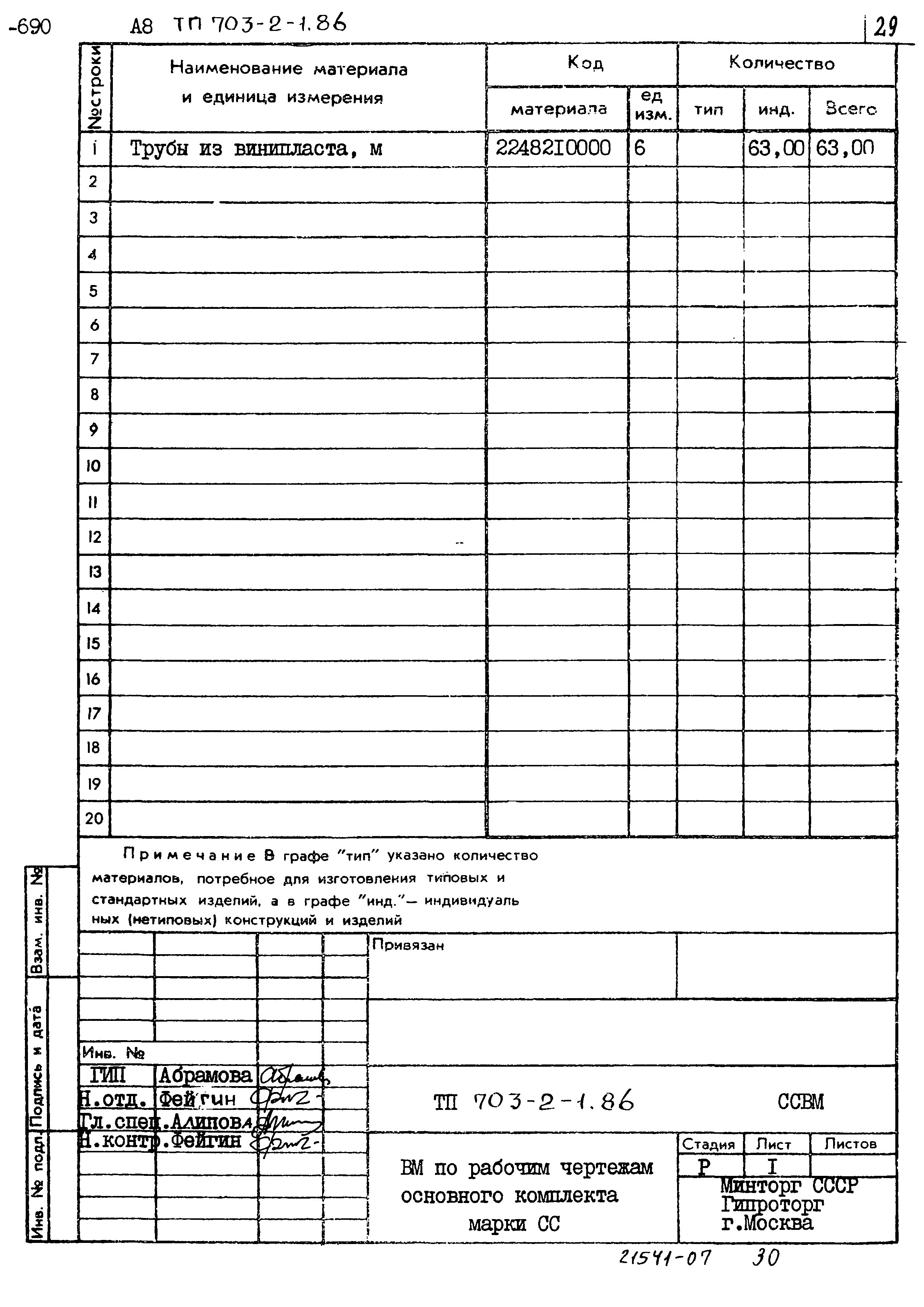 Типовой проект 703-2-1.86