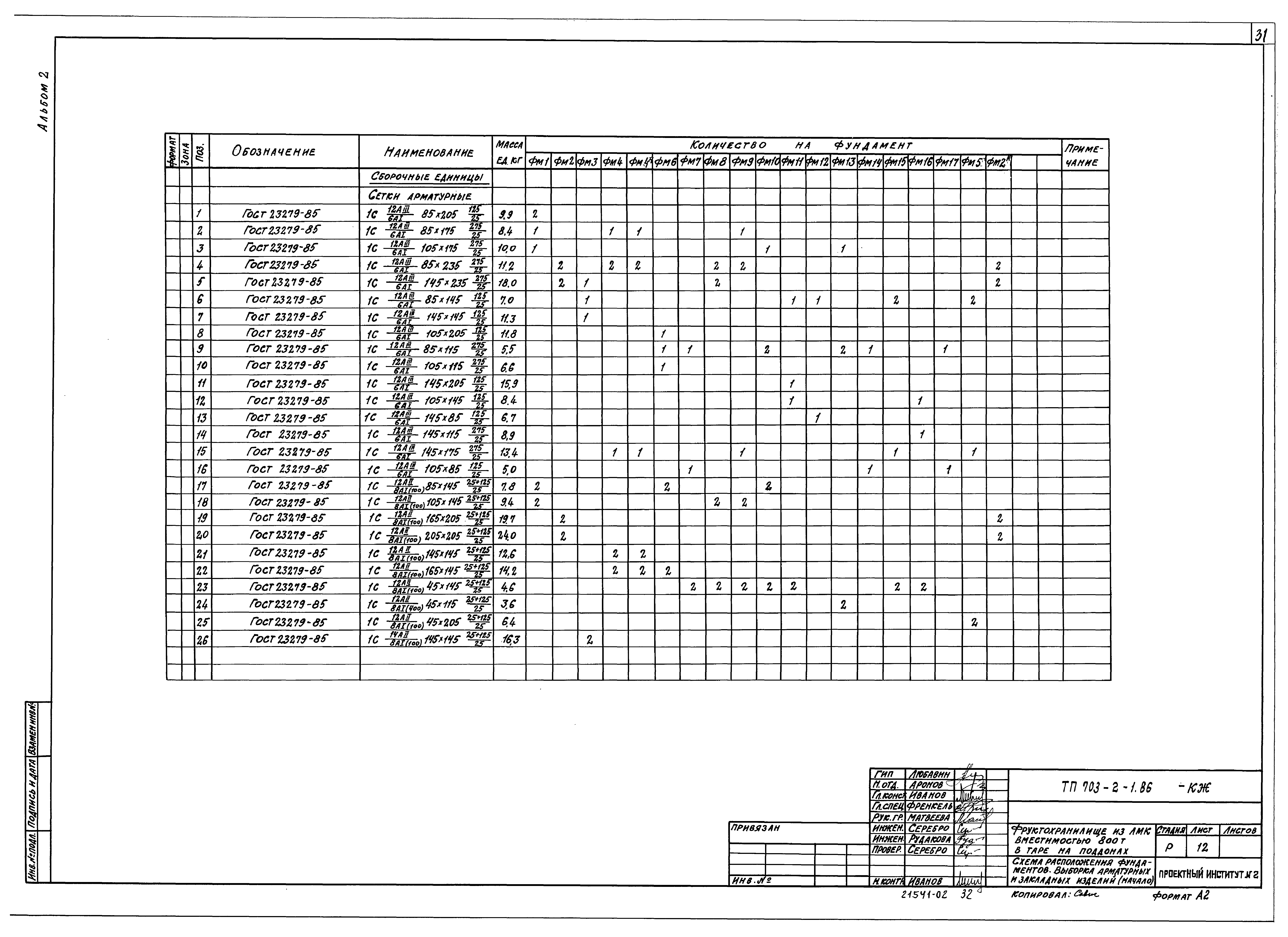 Типовой проект 703-2-1.86