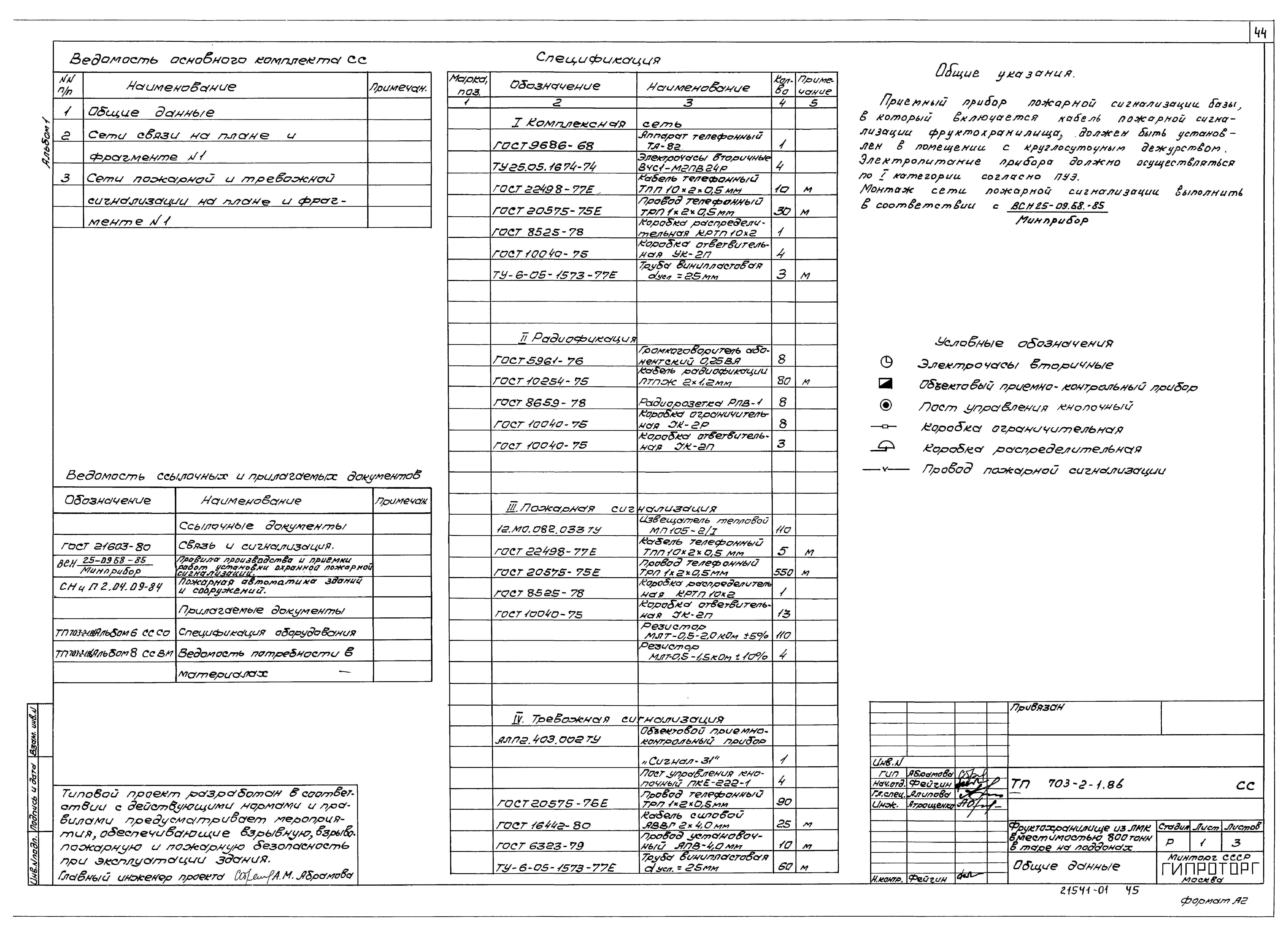 Типовой проект 703-2-1.86