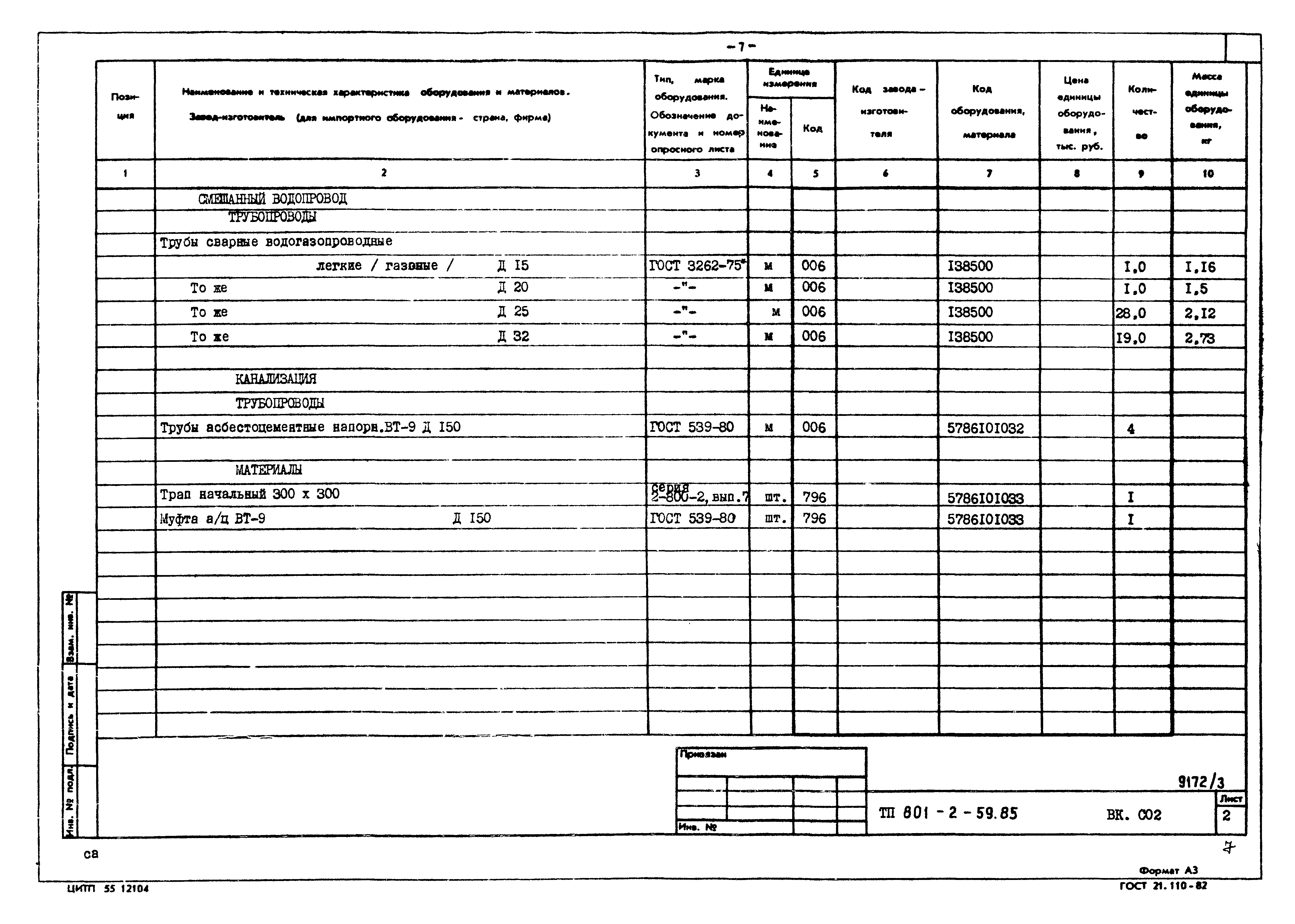 Типовой проект 801-2-59.85