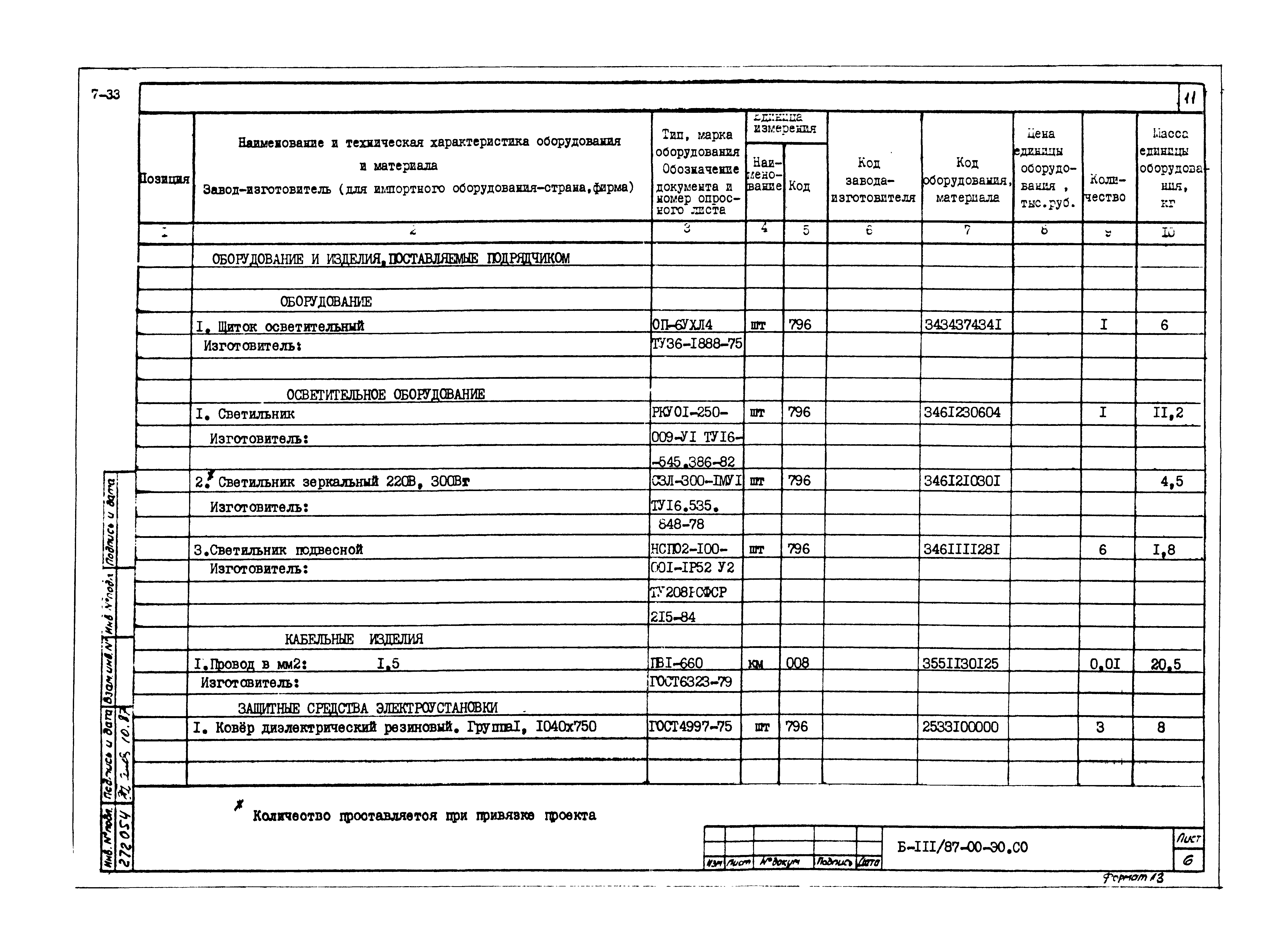 Типовой проект Б-111-87