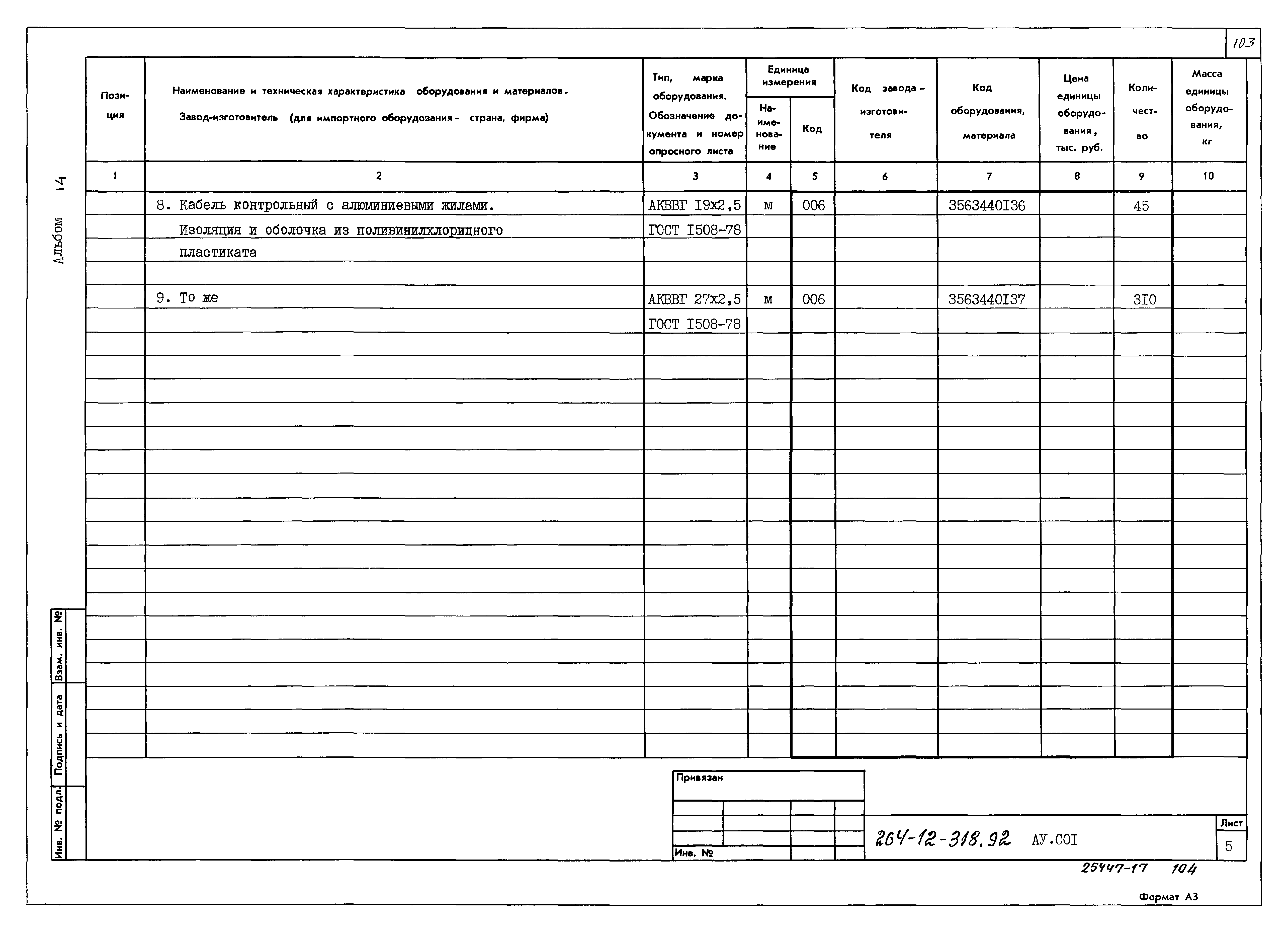 Типовой проект 264-12-318.92