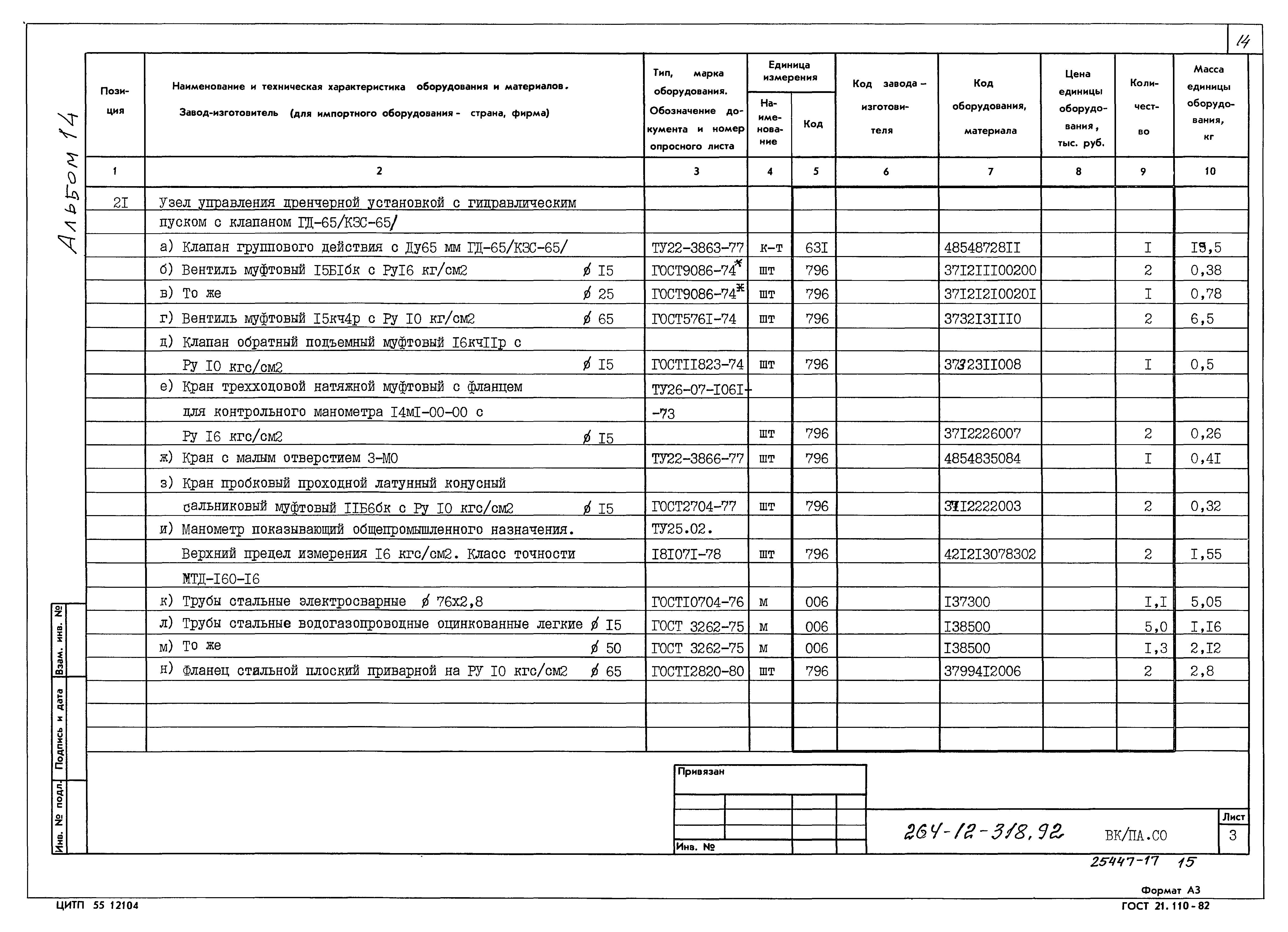 Типовой проект 264-12-318.92