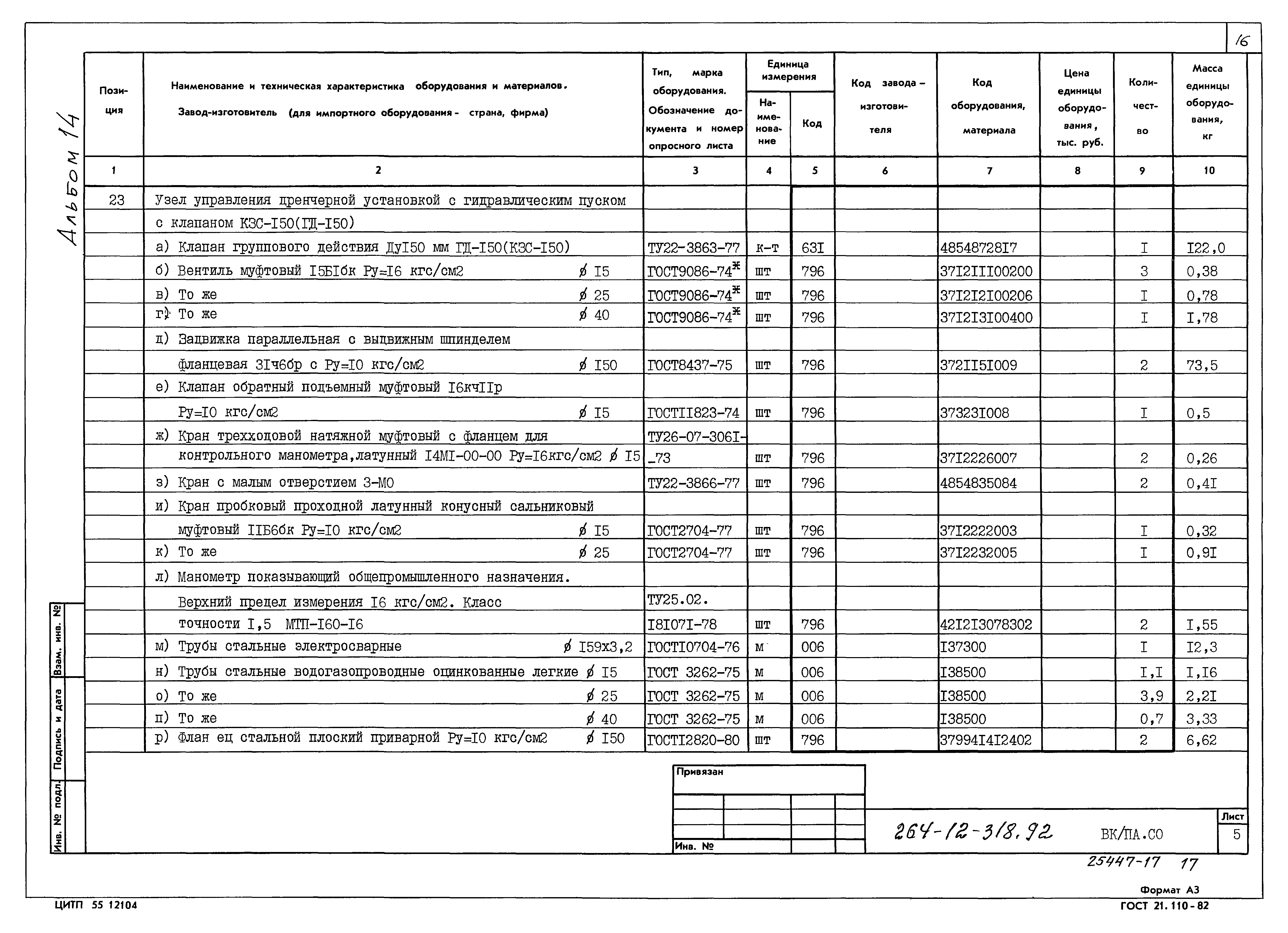 Типовой проект 264-12-318.92