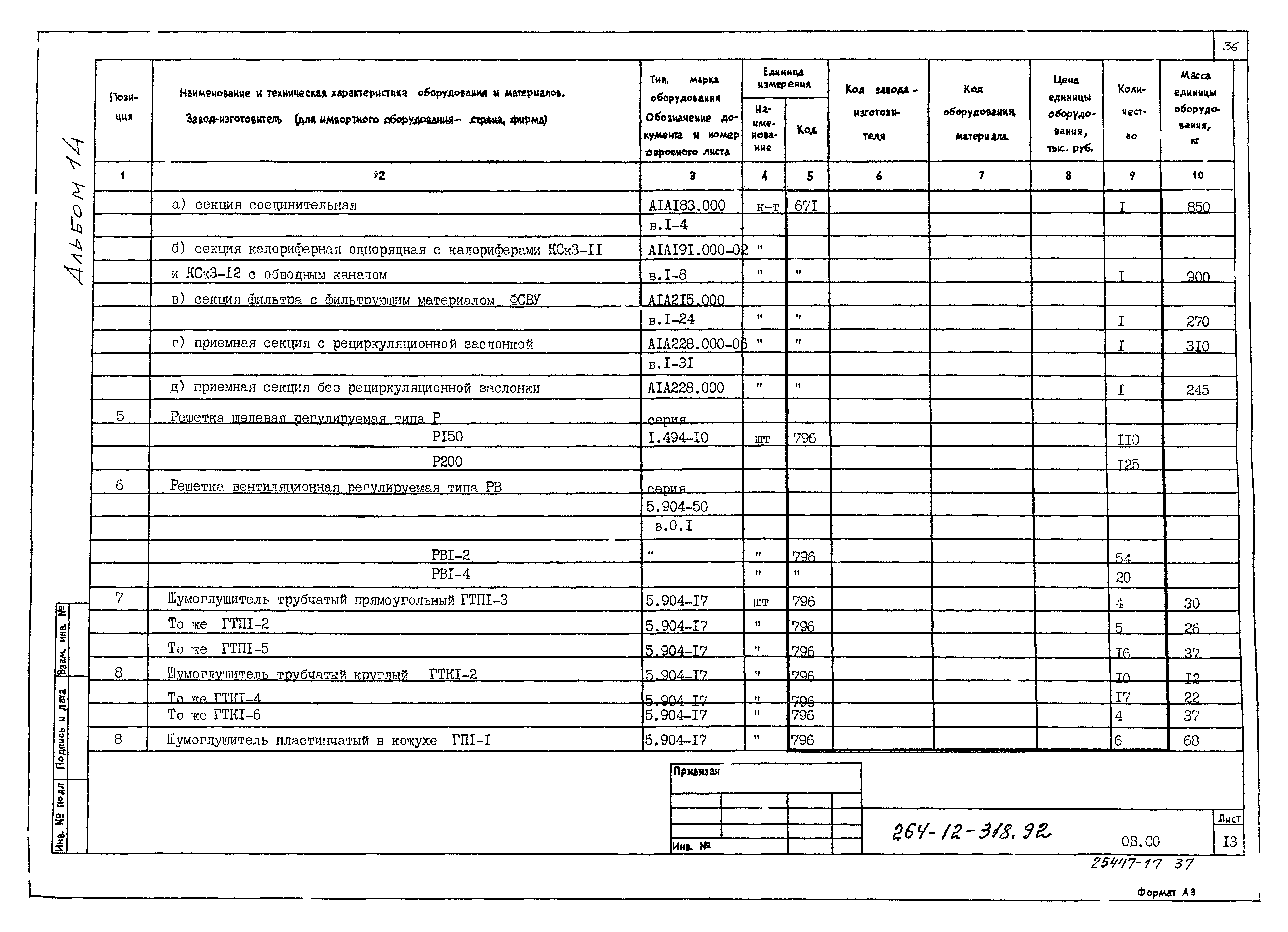 Типовой проект 264-12-318.92