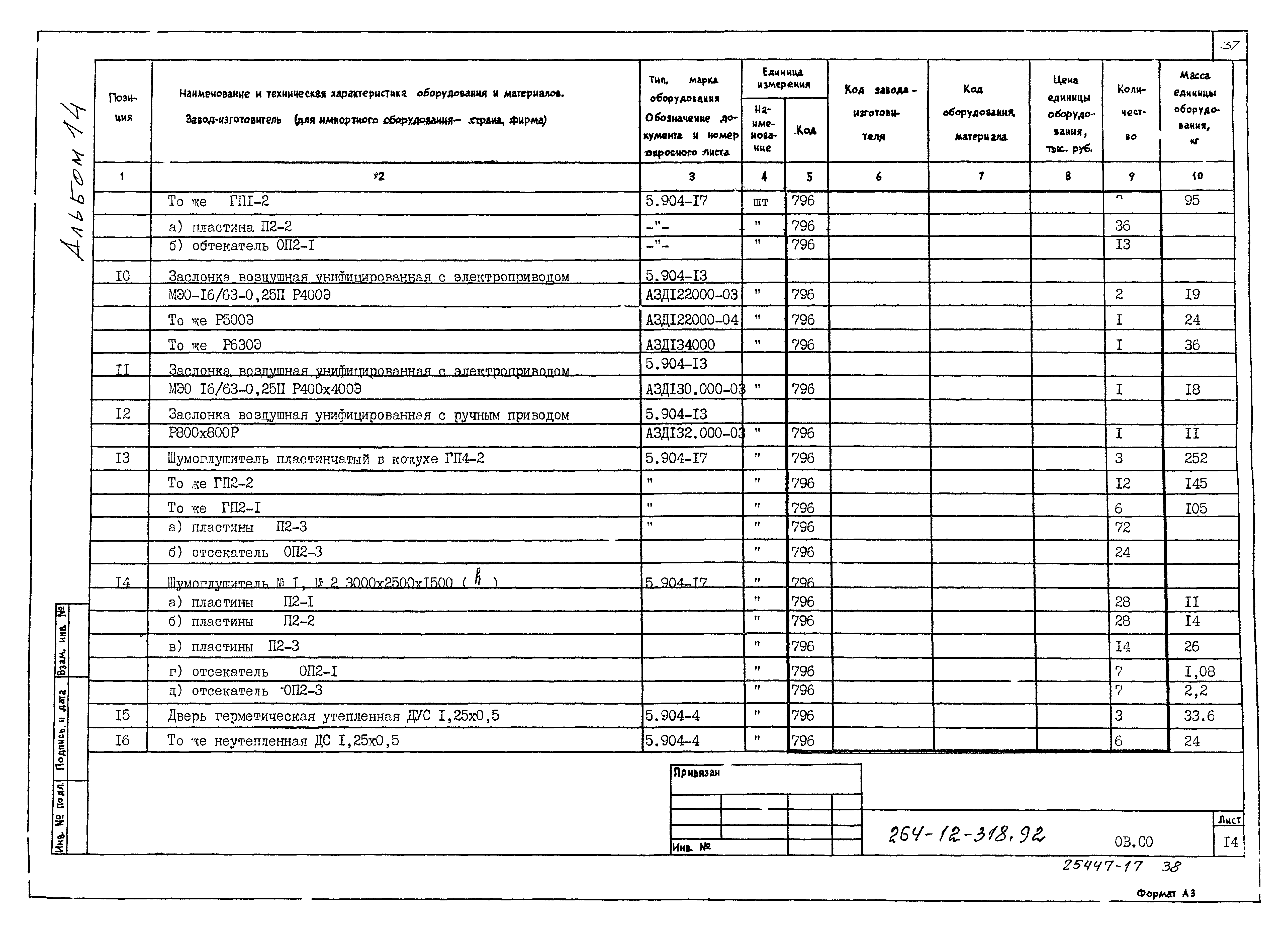 Типовой проект 264-12-318.92