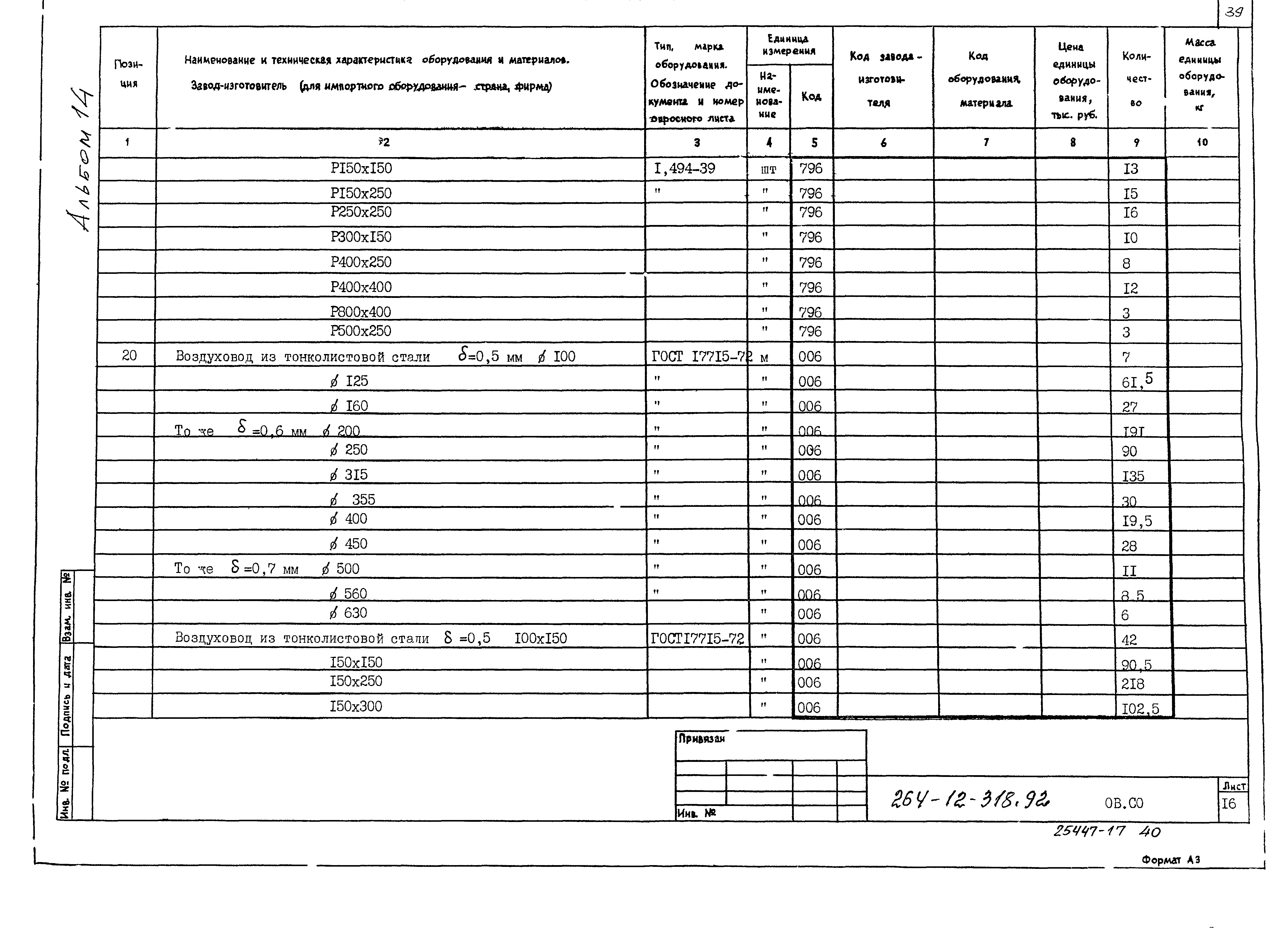 Типовой проект 264-12-318.92