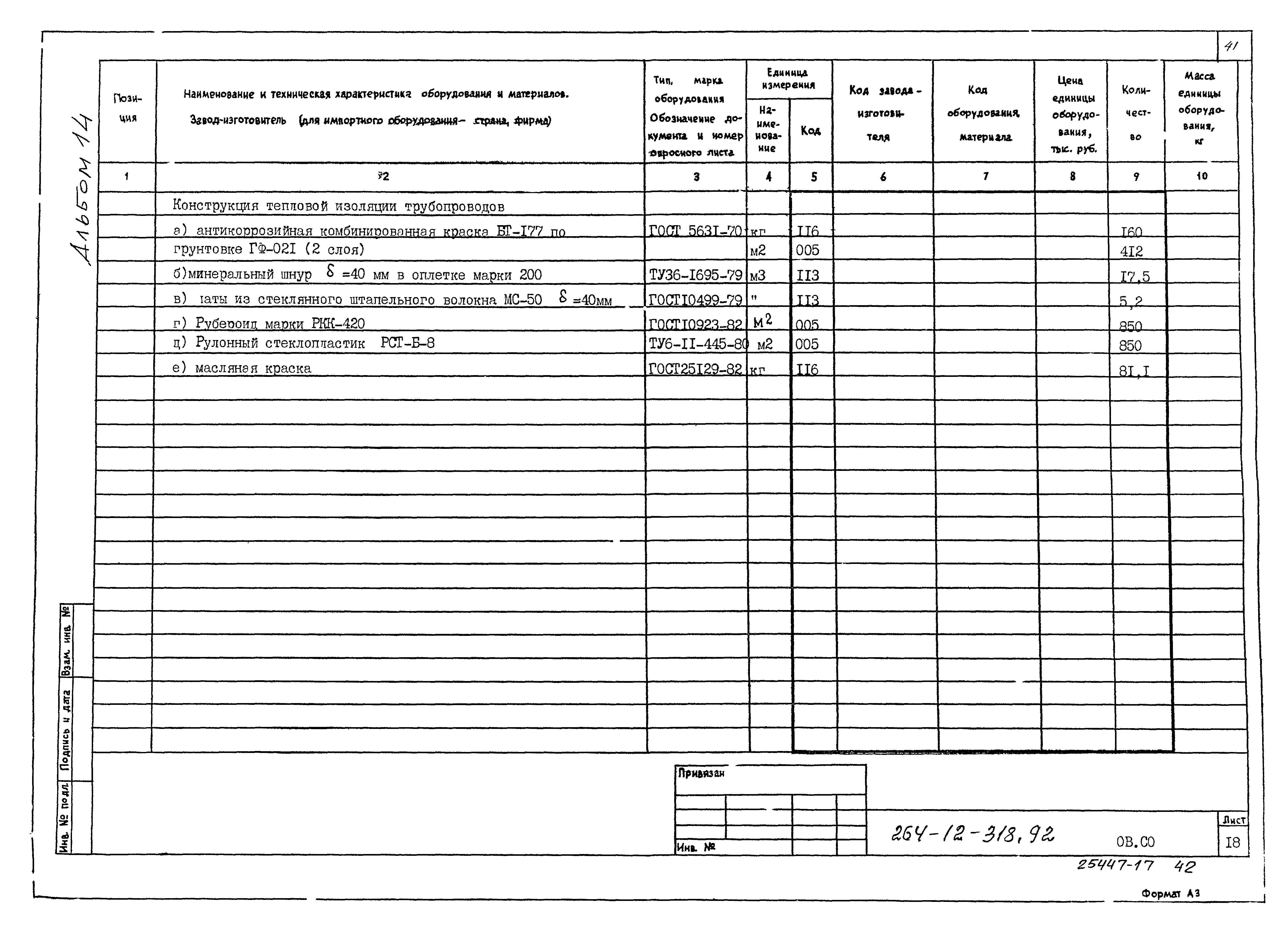 Типовой проект 264-12-318.92