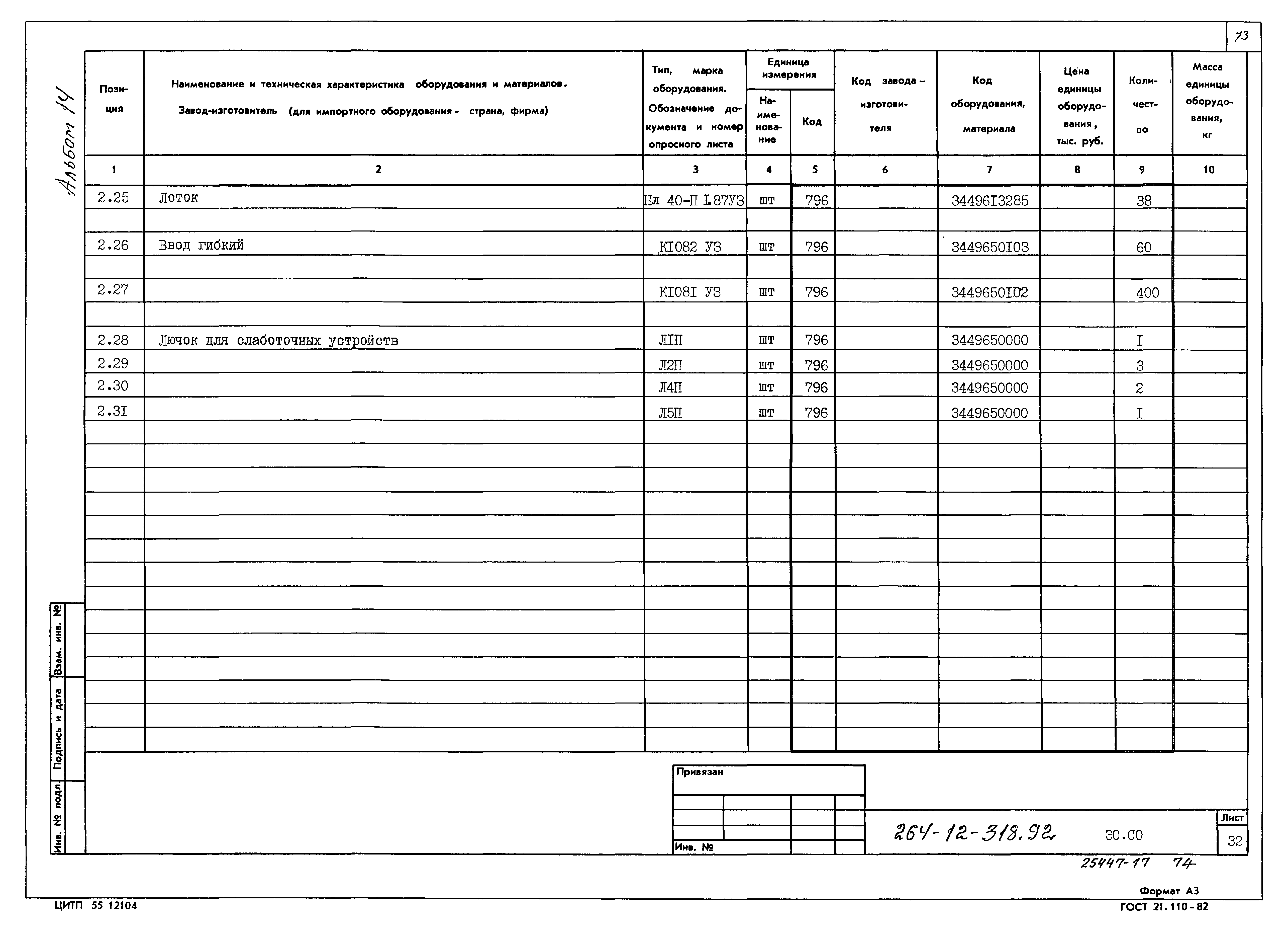 Типовой проект 264-12-318.92