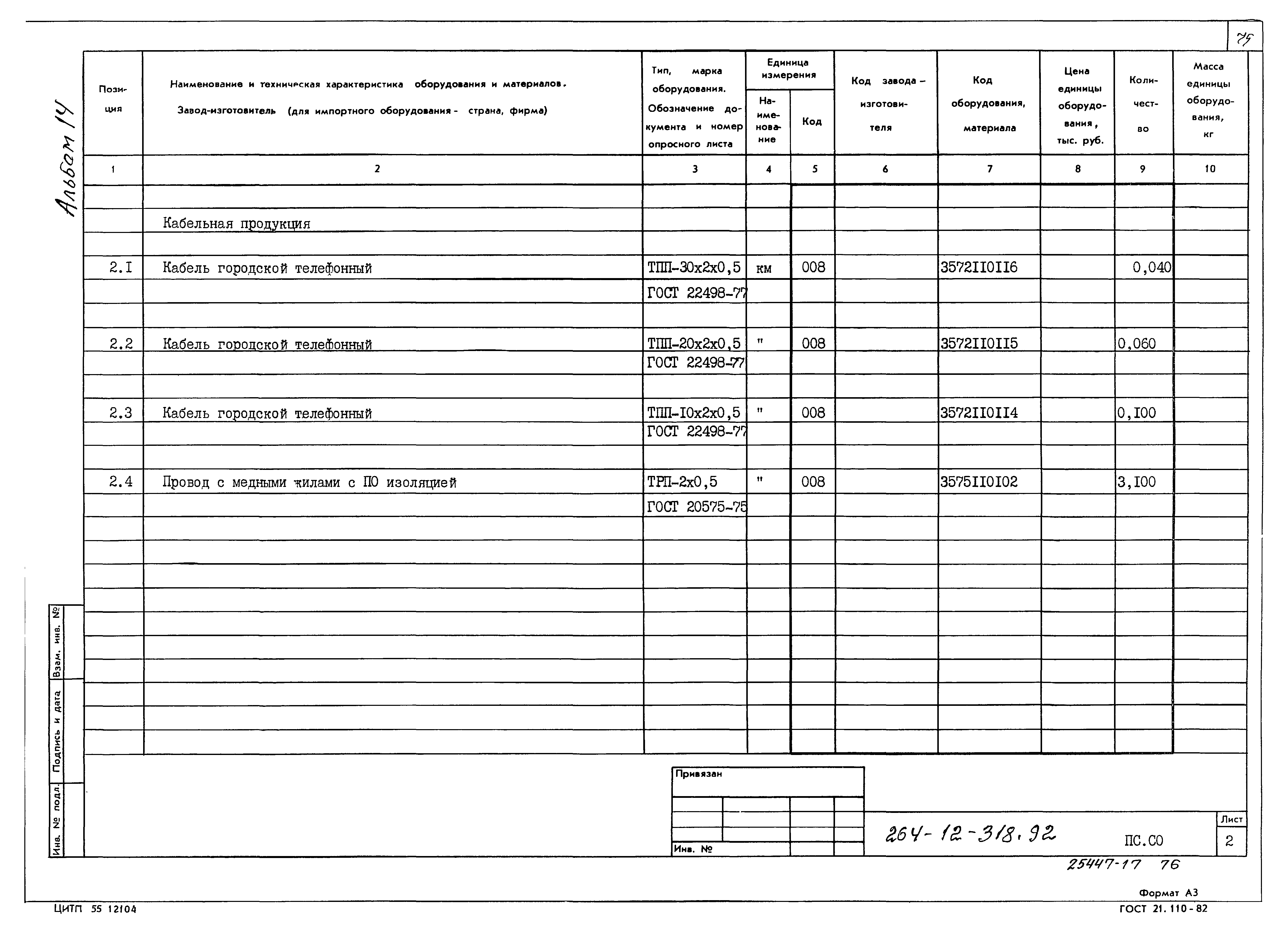 Типовой проект 264-12-318.92