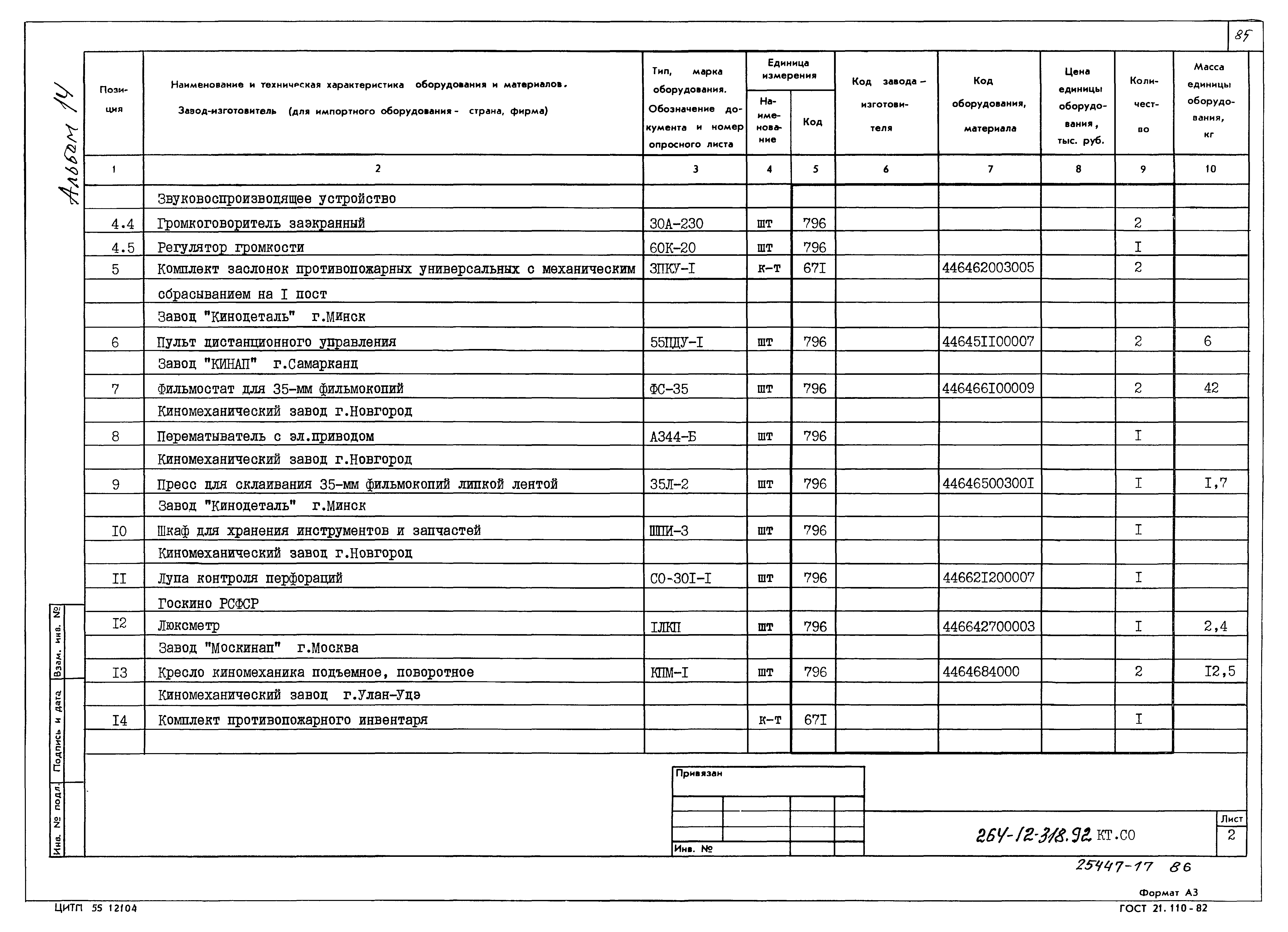 Типовой проект 264-12-318.92