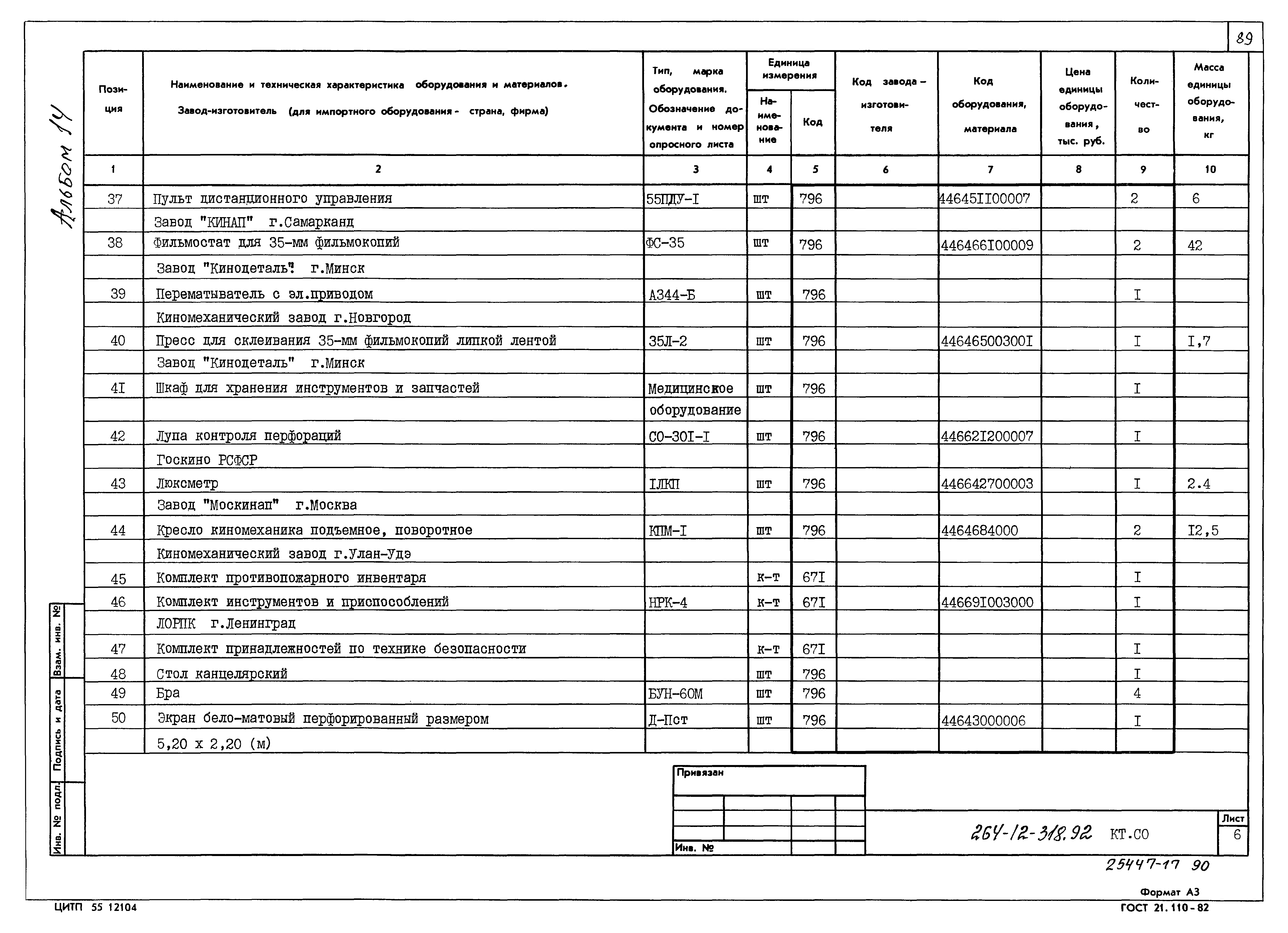 Типовой проект 264-12-318.92