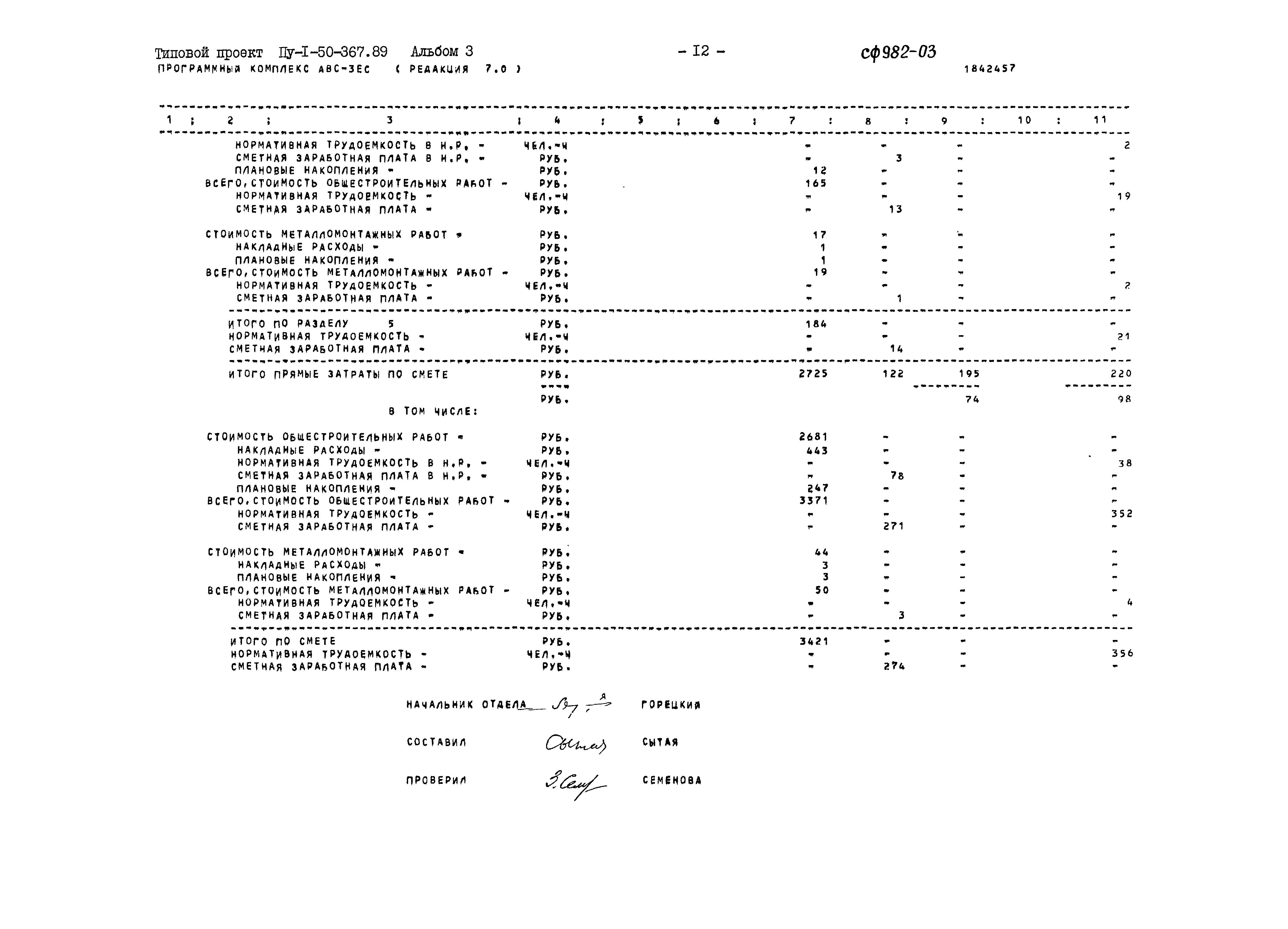 Типовой проект Пу-1-50-367.89