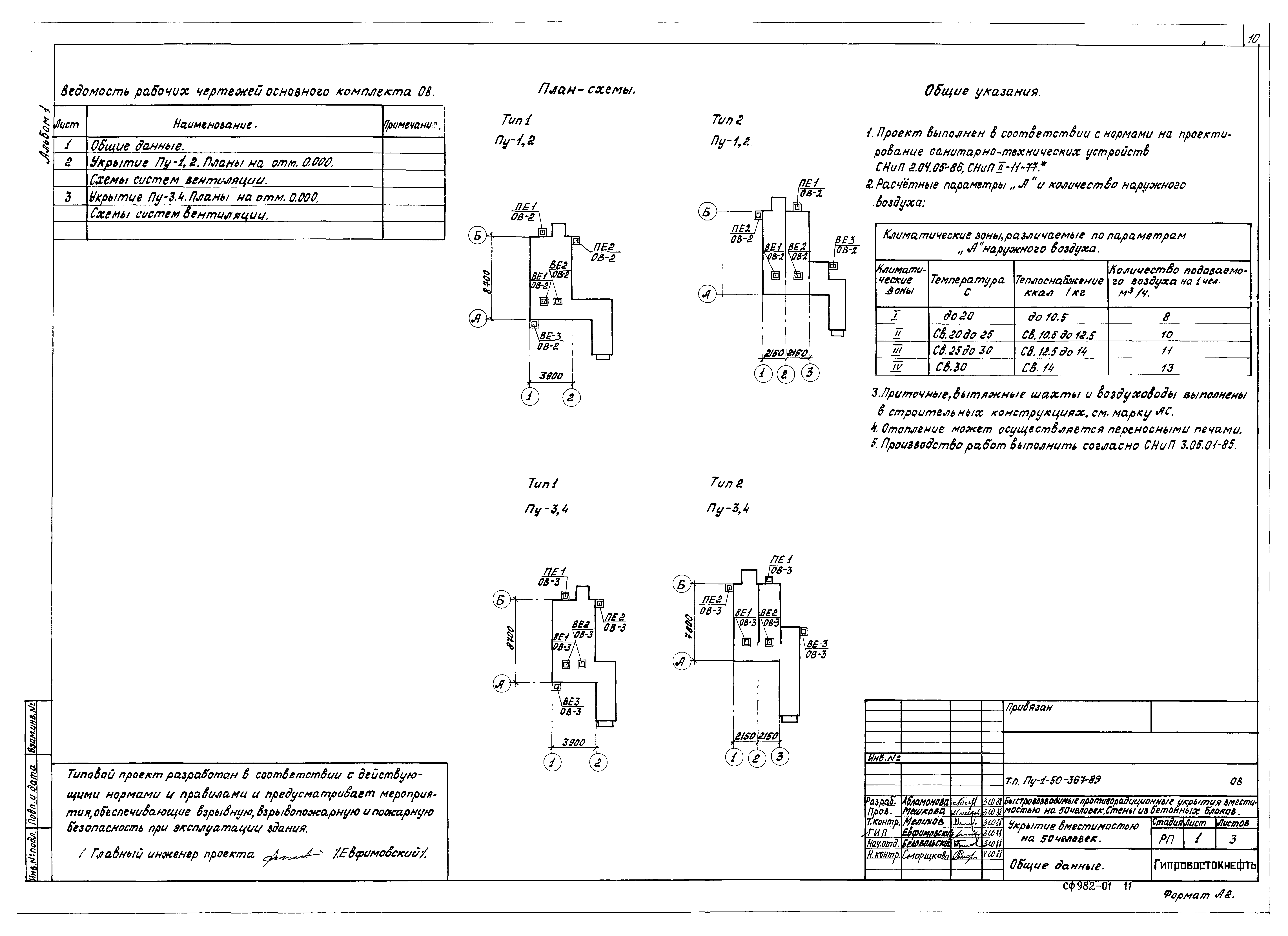 Типовой проект Пу-1-50-367.89