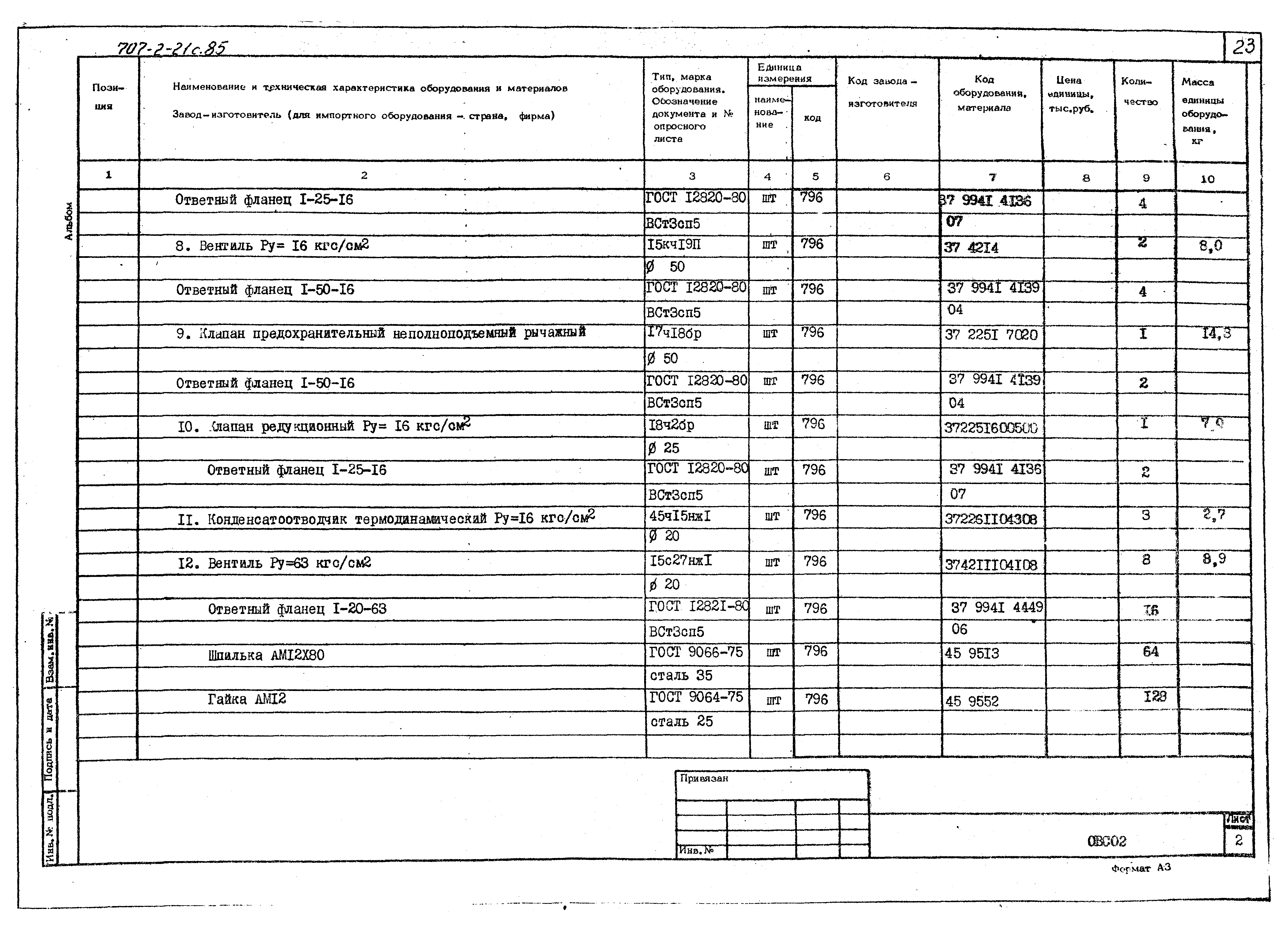 Типовой проект 707-2-21с.85