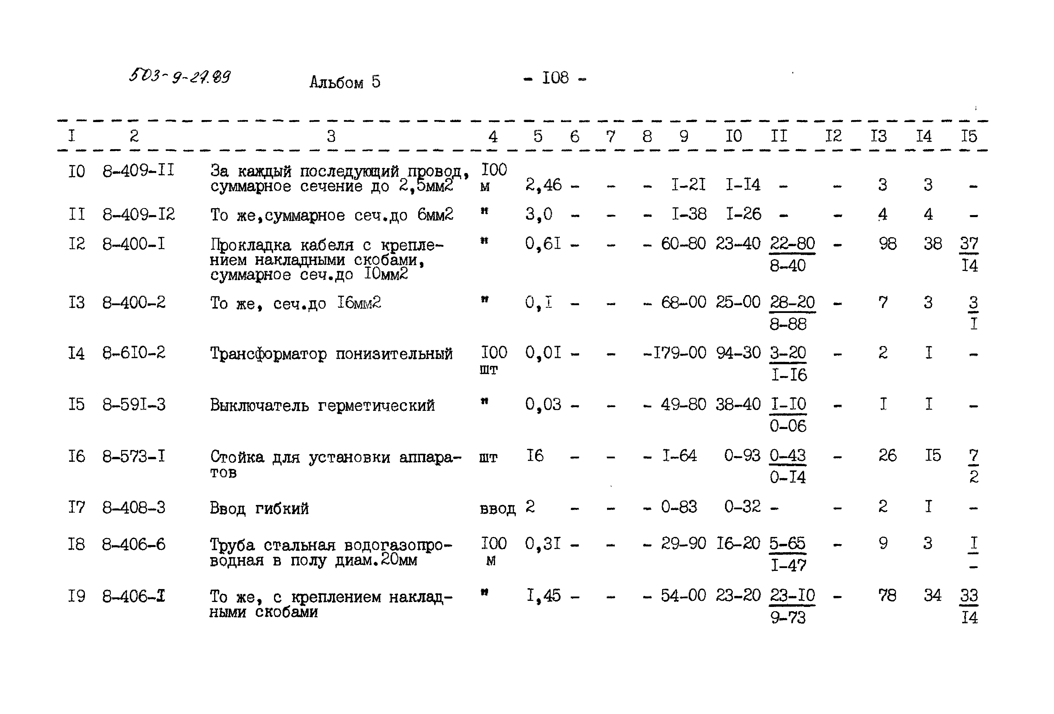 Типовой проект 503-9-27.89