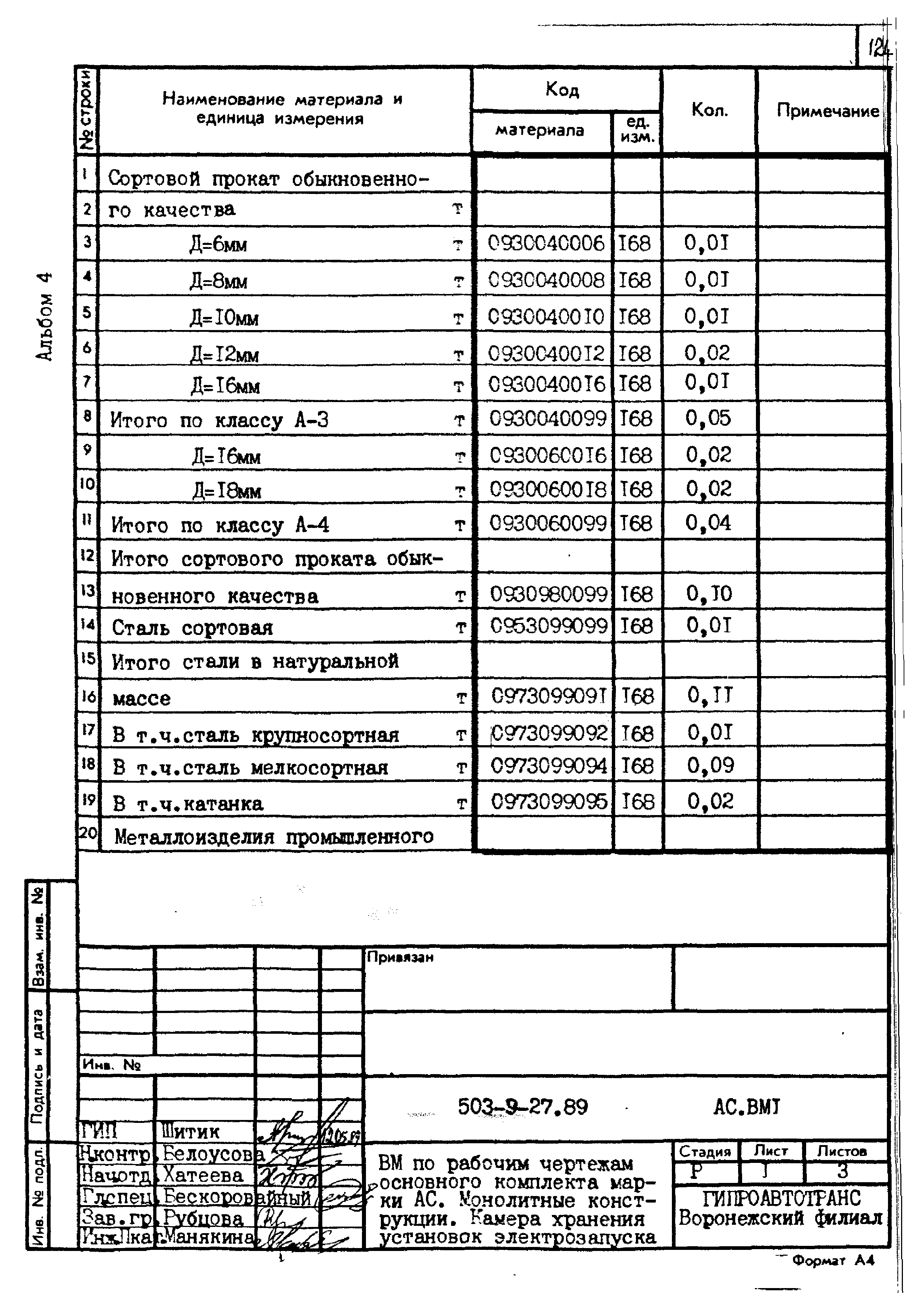 Типовой проект 503-9-27.89