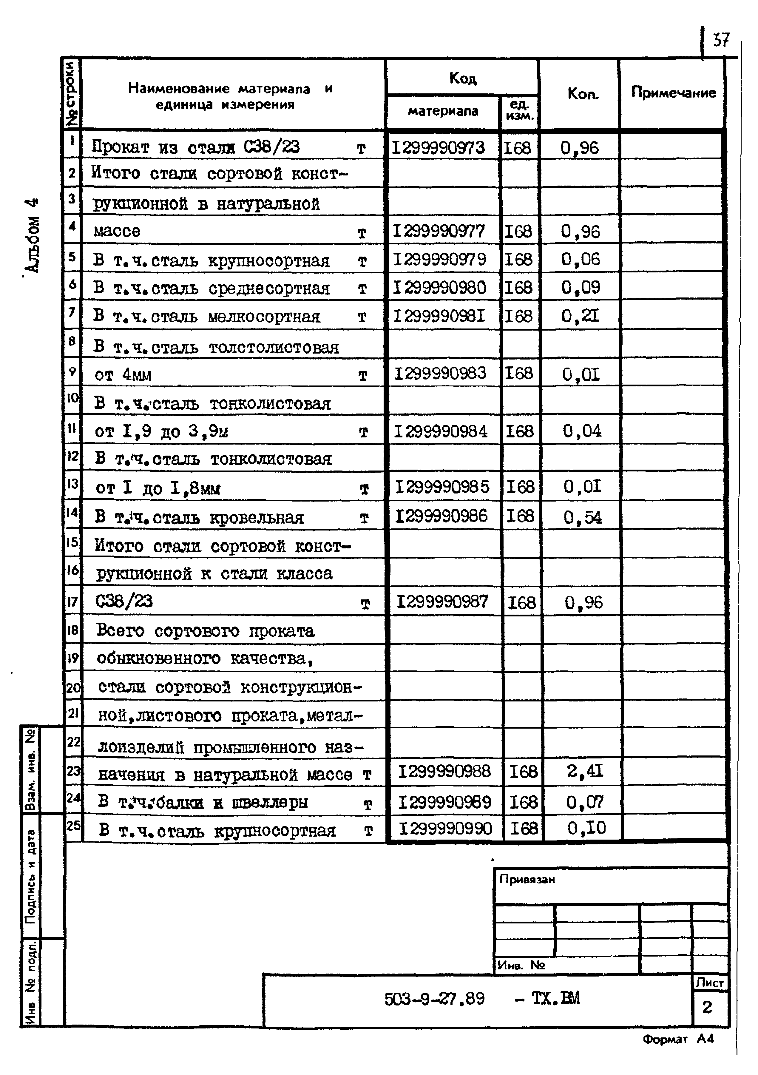 Типовой проект 503-9-27.89