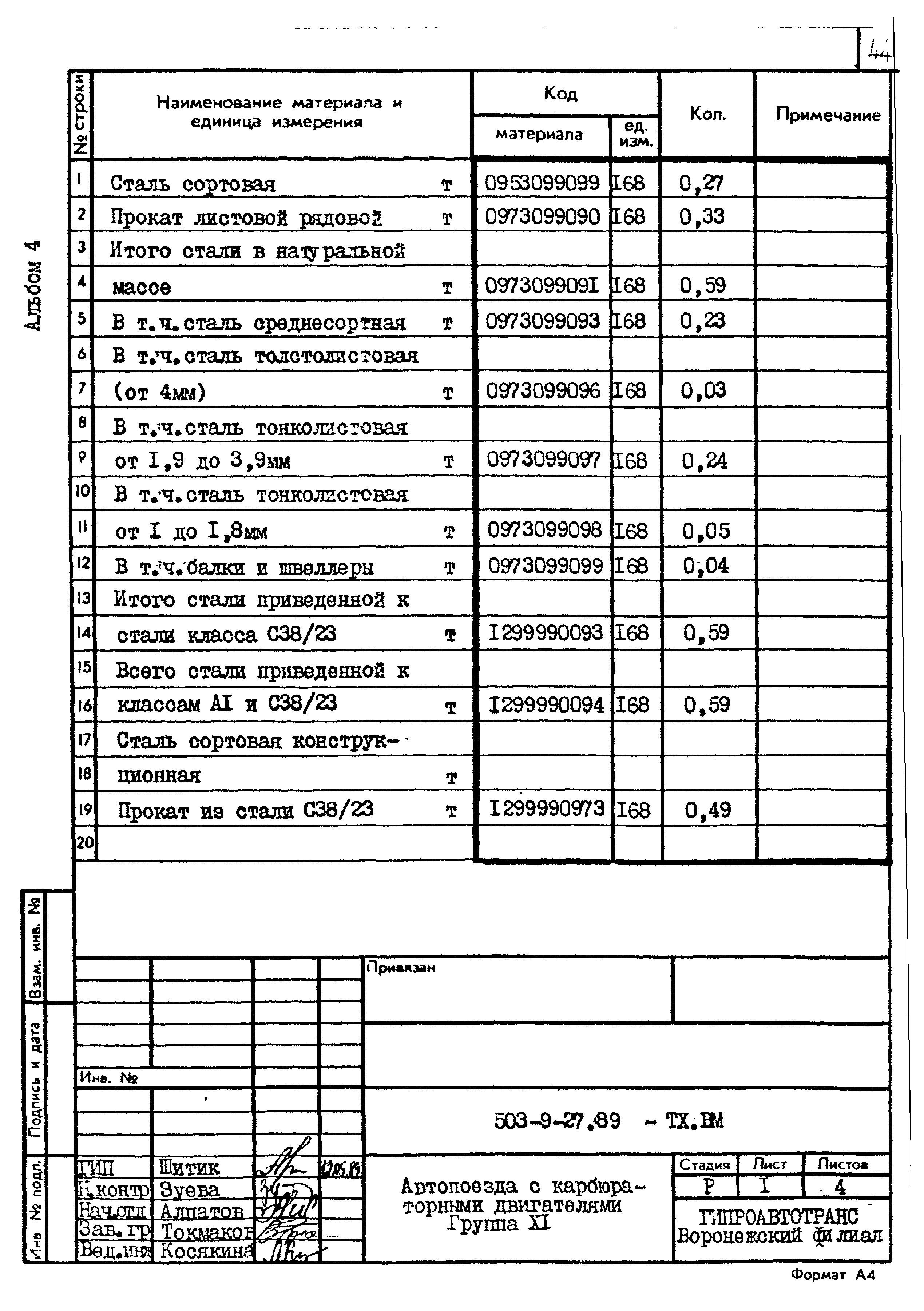 Типовой проект 503-9-27.89