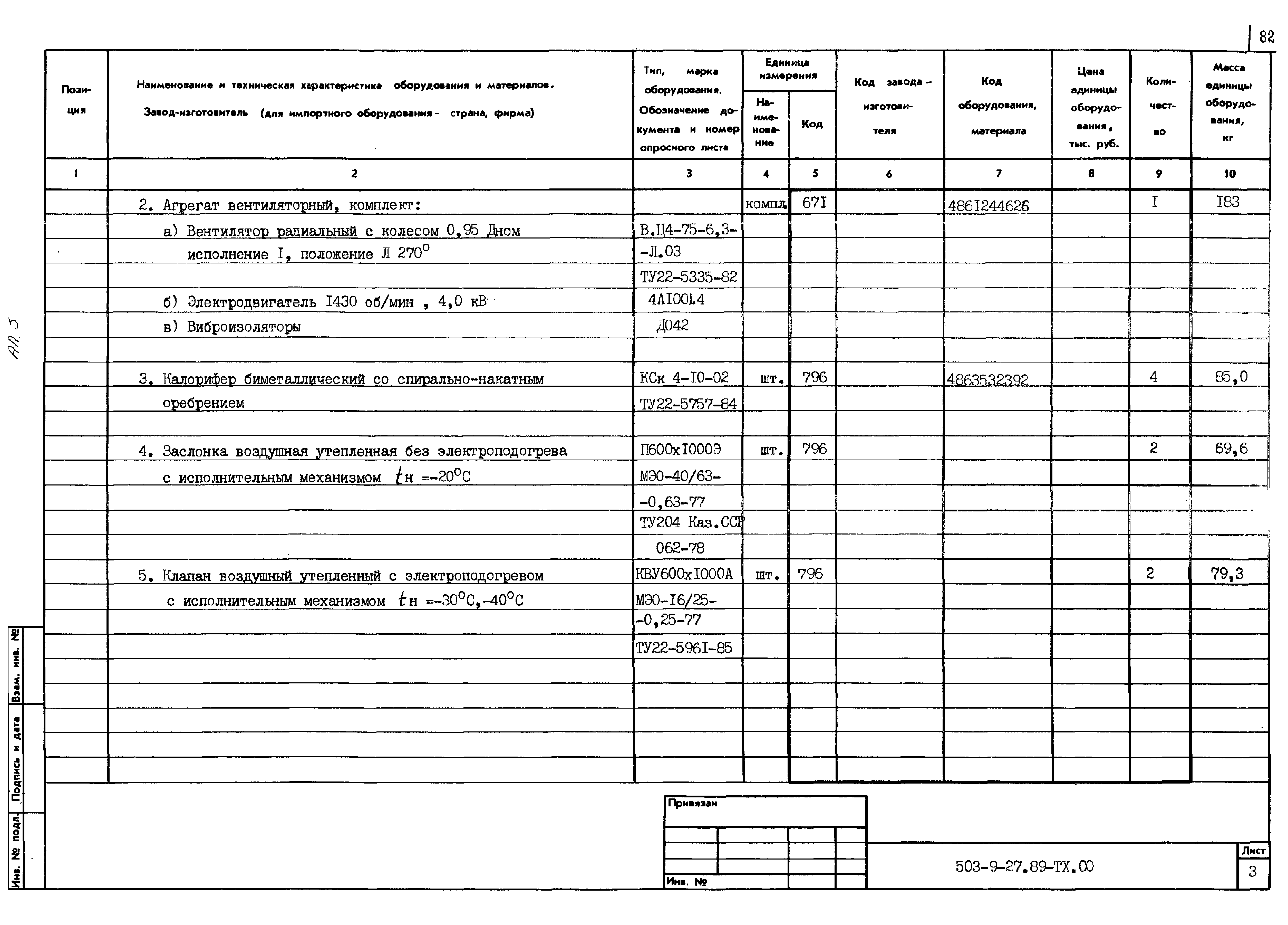 Типовой проект 503-9-27.89