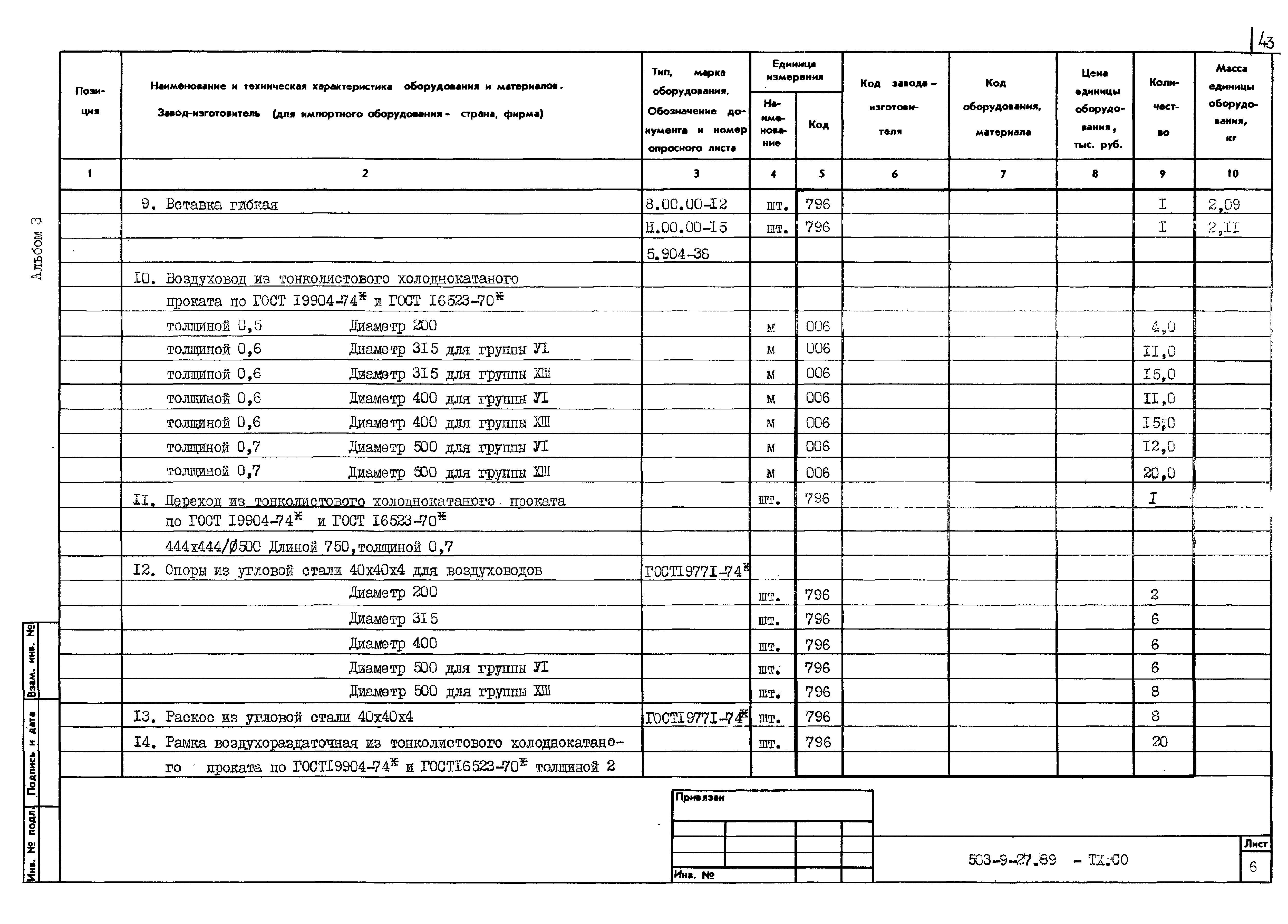 Типовой проект 503-9-27.89