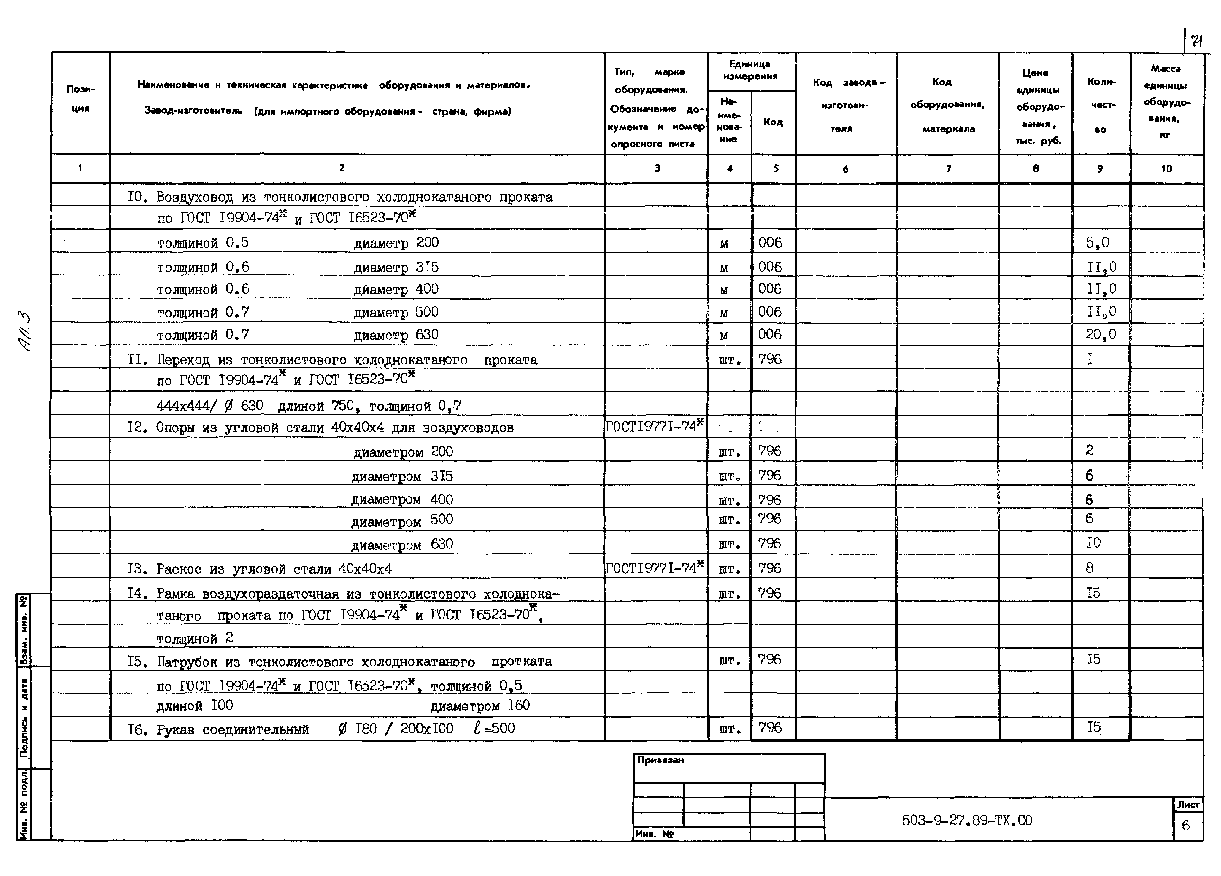 Типовой проект 503-9-27.89