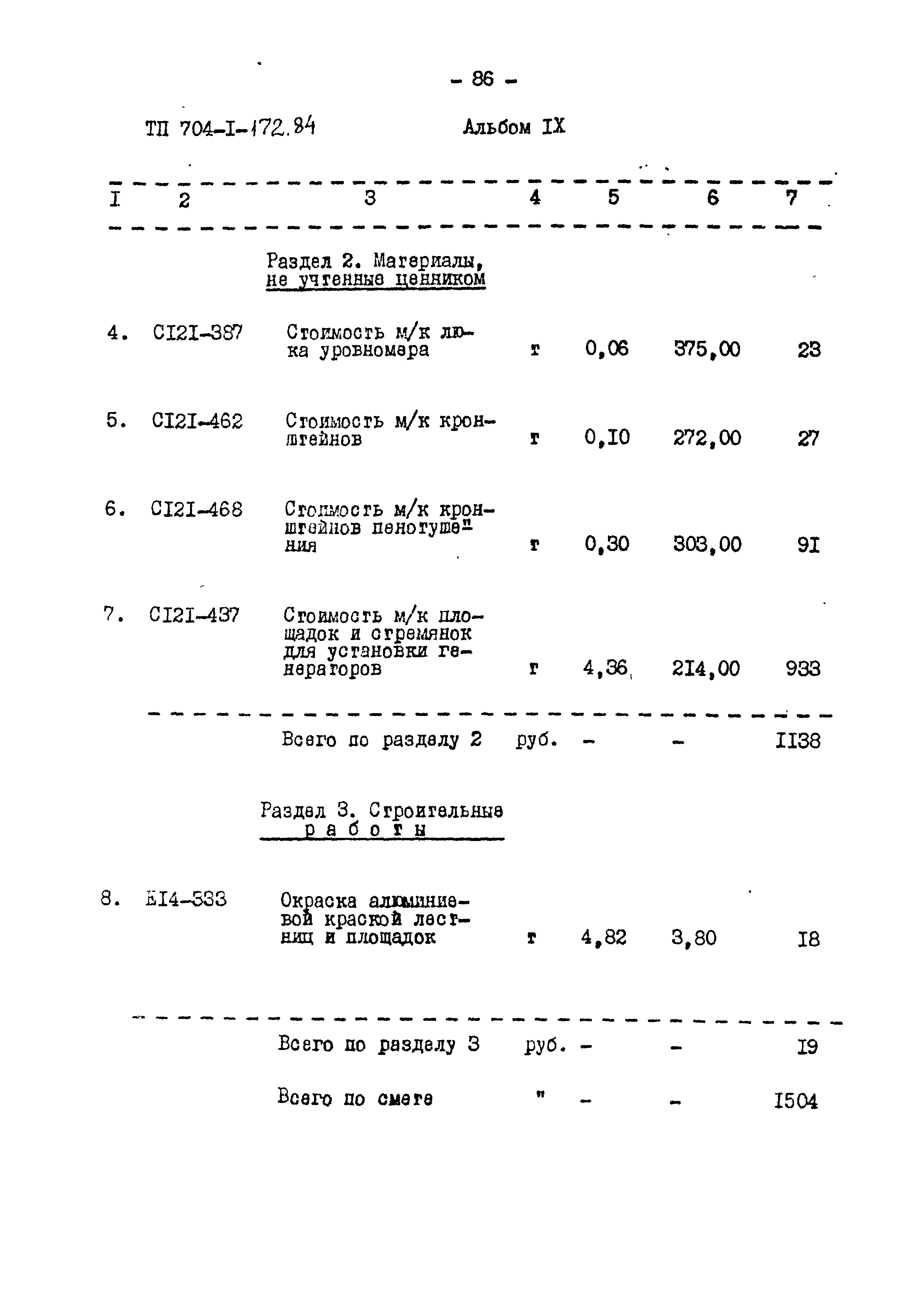 Типовой проект 704-1-172.84