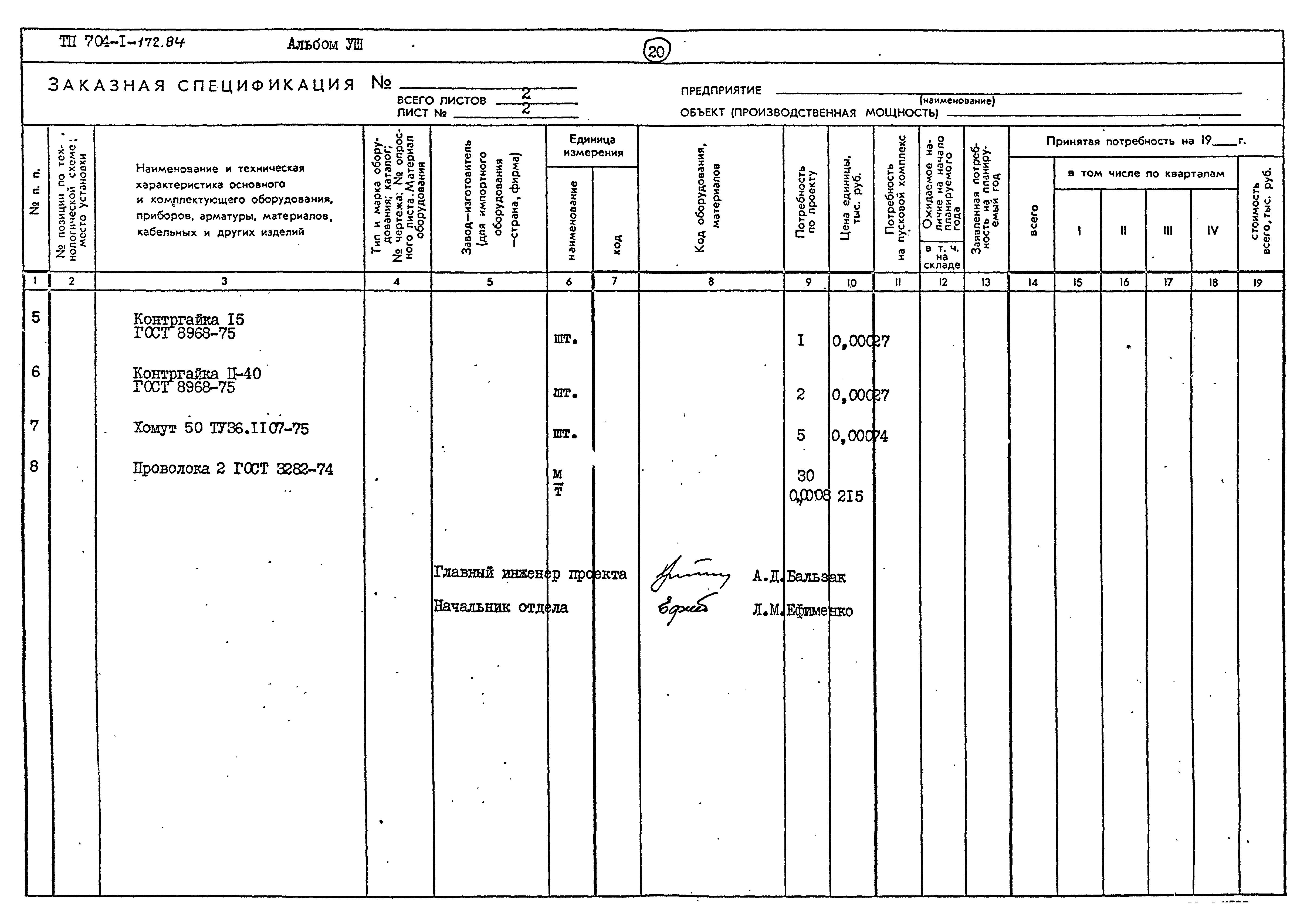 Типовой проект 704-1-172.84