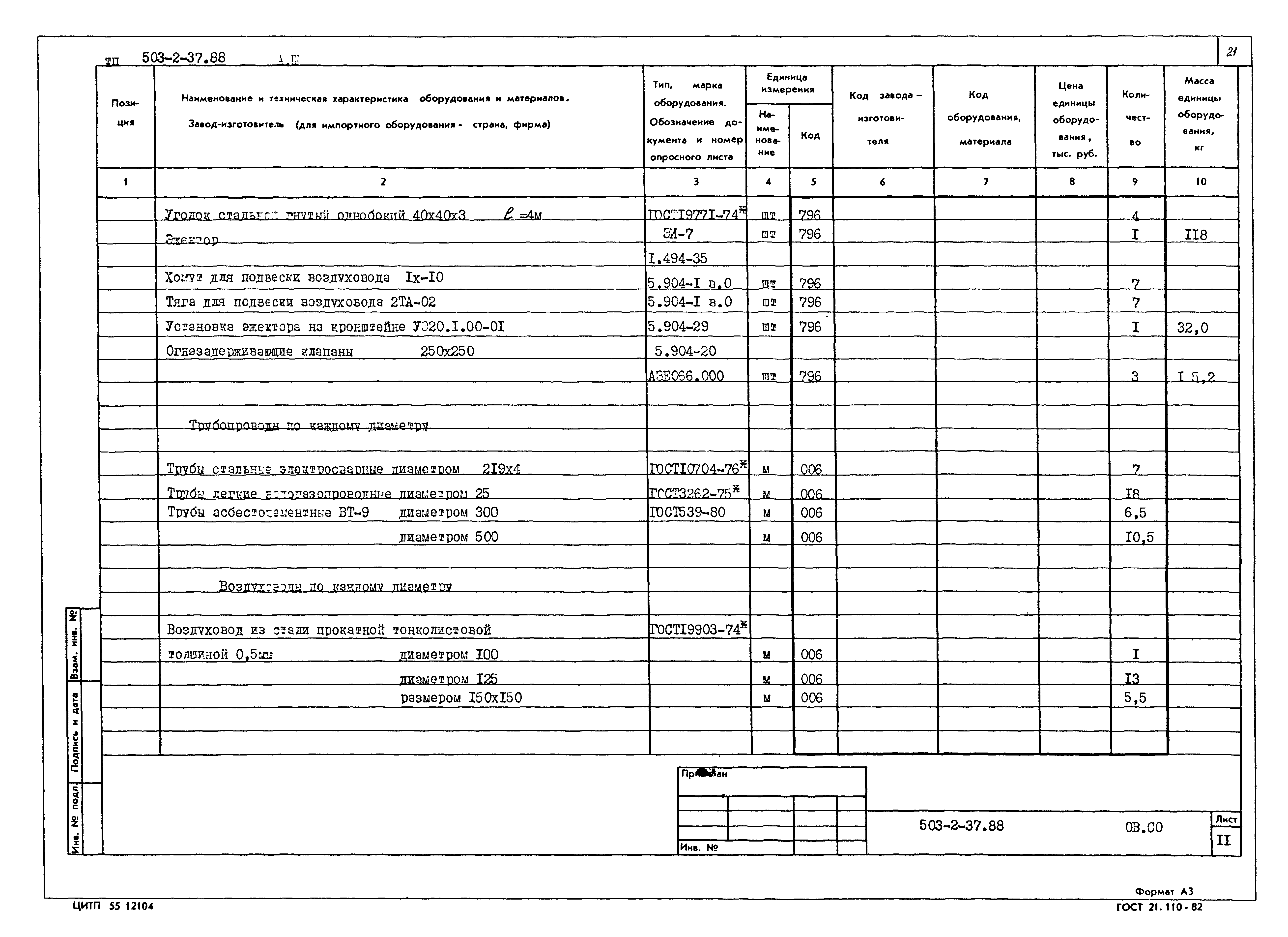 Типовой проект 503-2-37.88