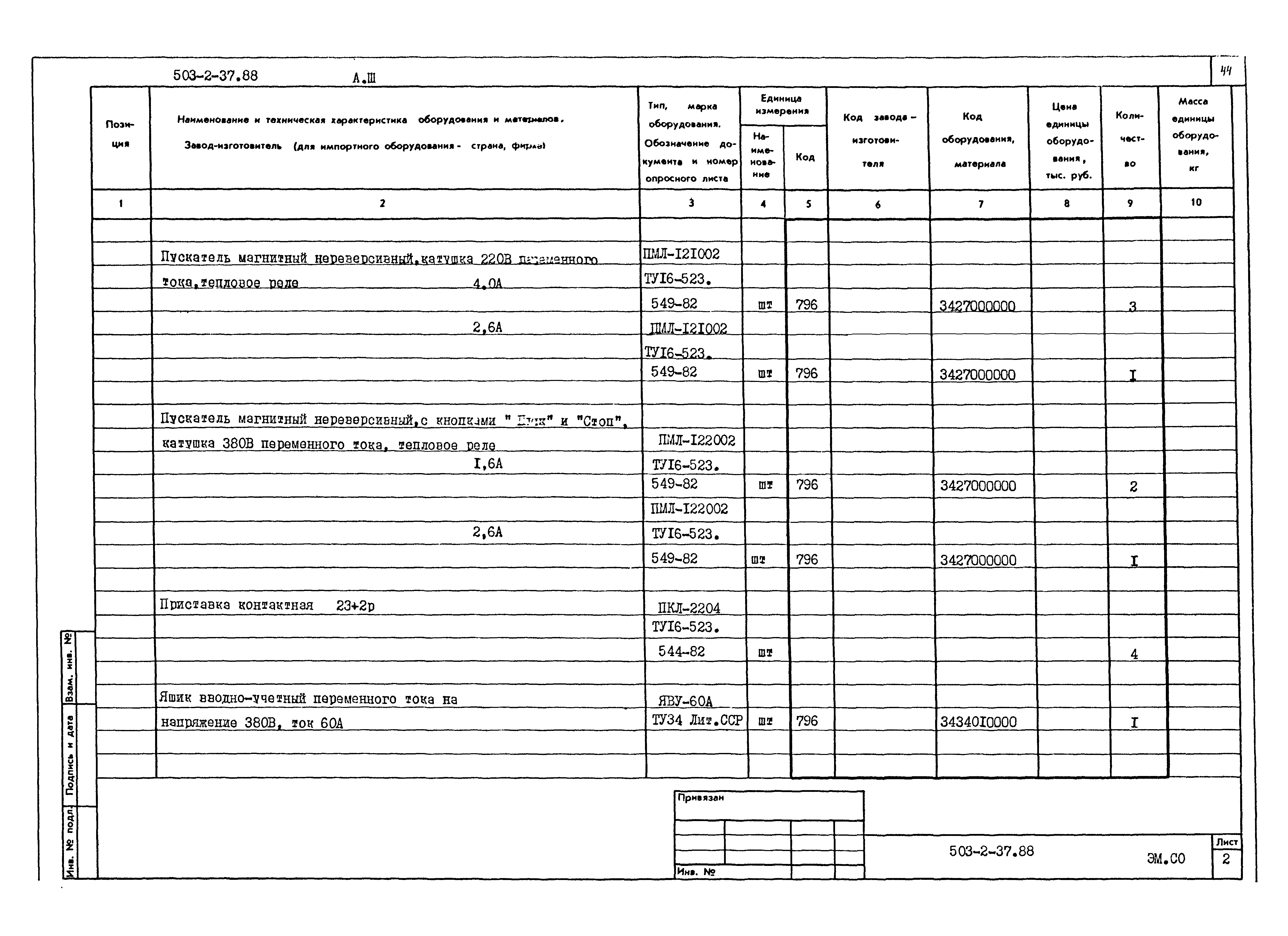 Типовой проект 503-2-37.88