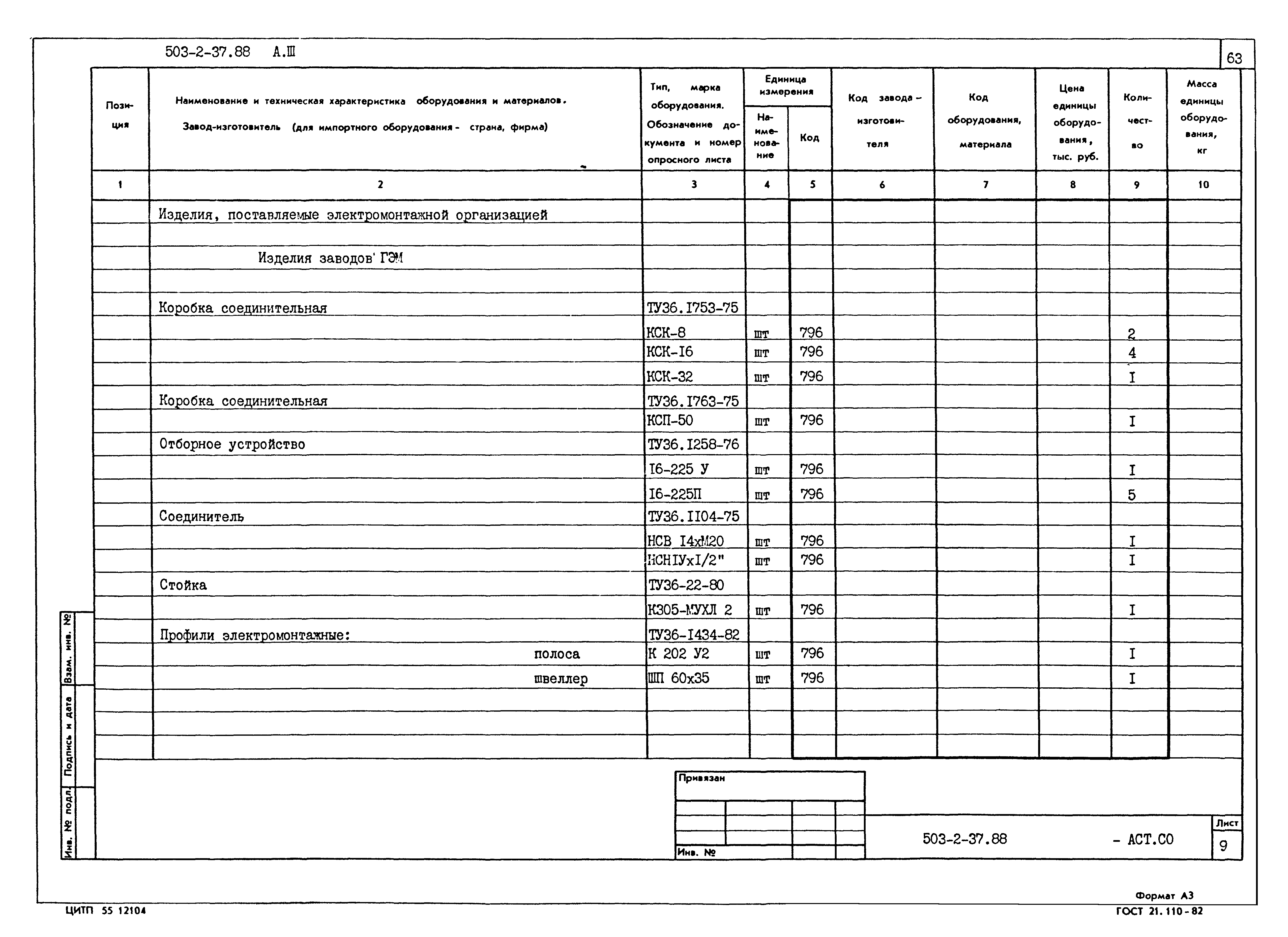 Типовой проект 503-2-37.88