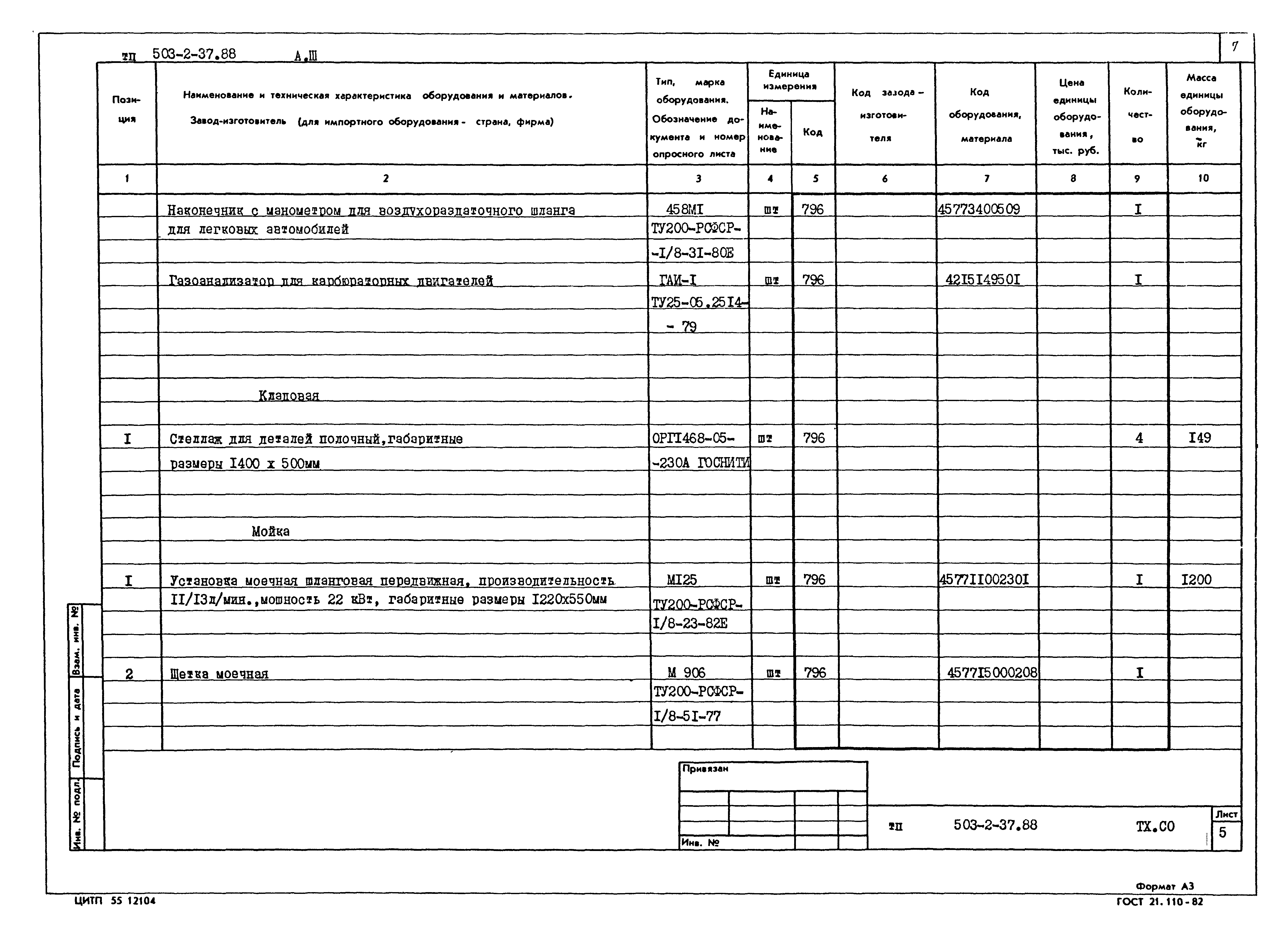 Типовой проект 503-2-37.88