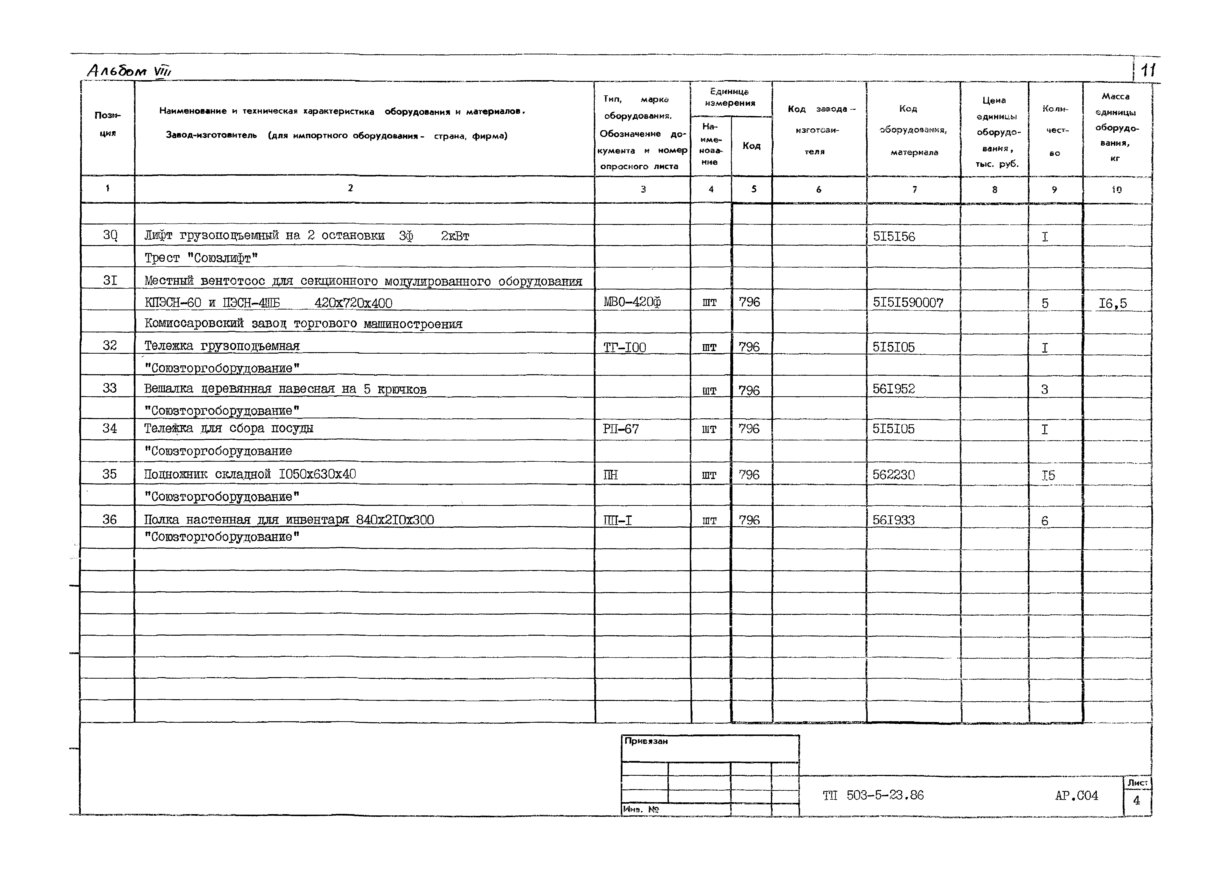 Типовой проект 503-5-23.86