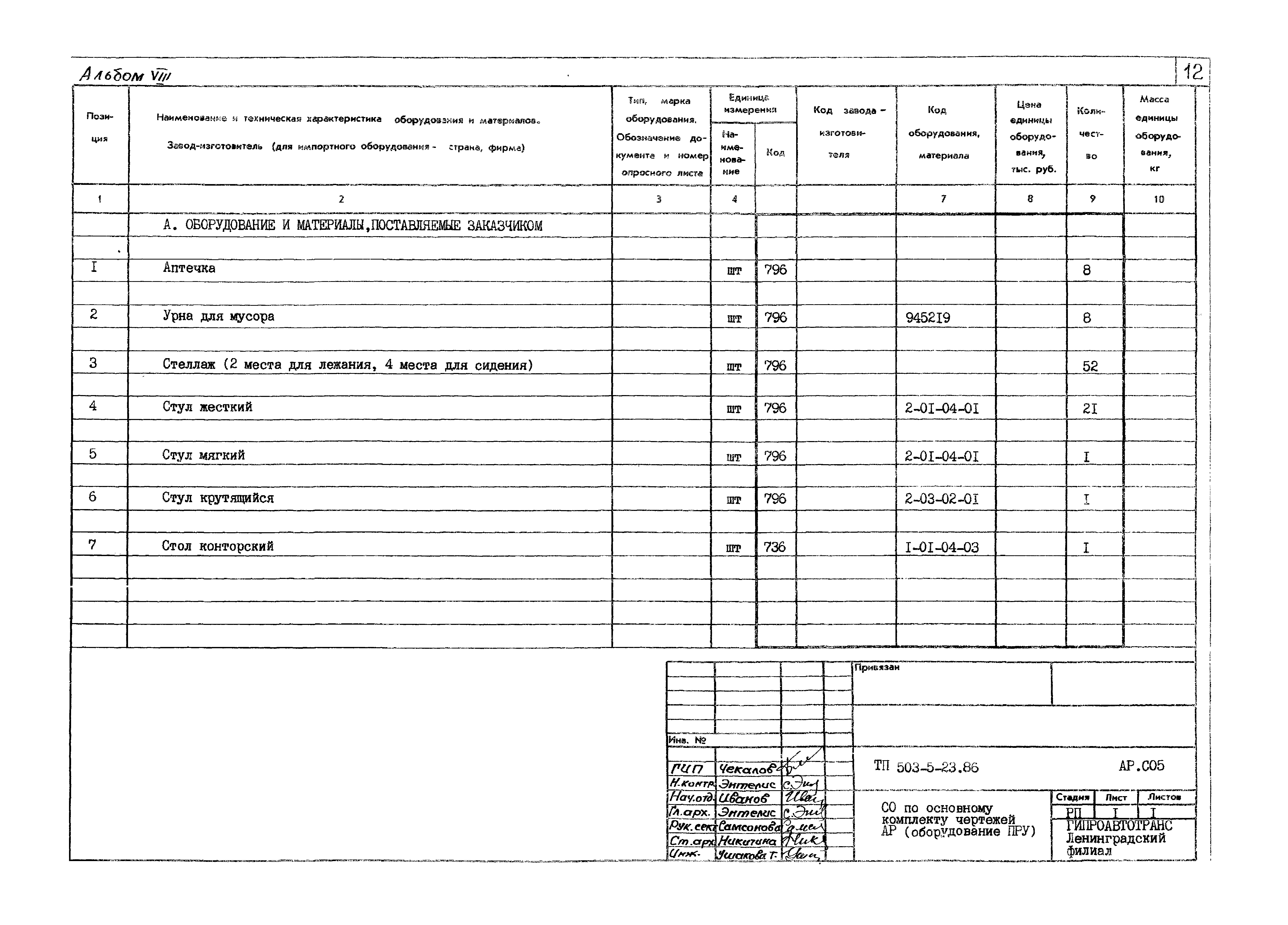 Типовой проект 503-5-23.86