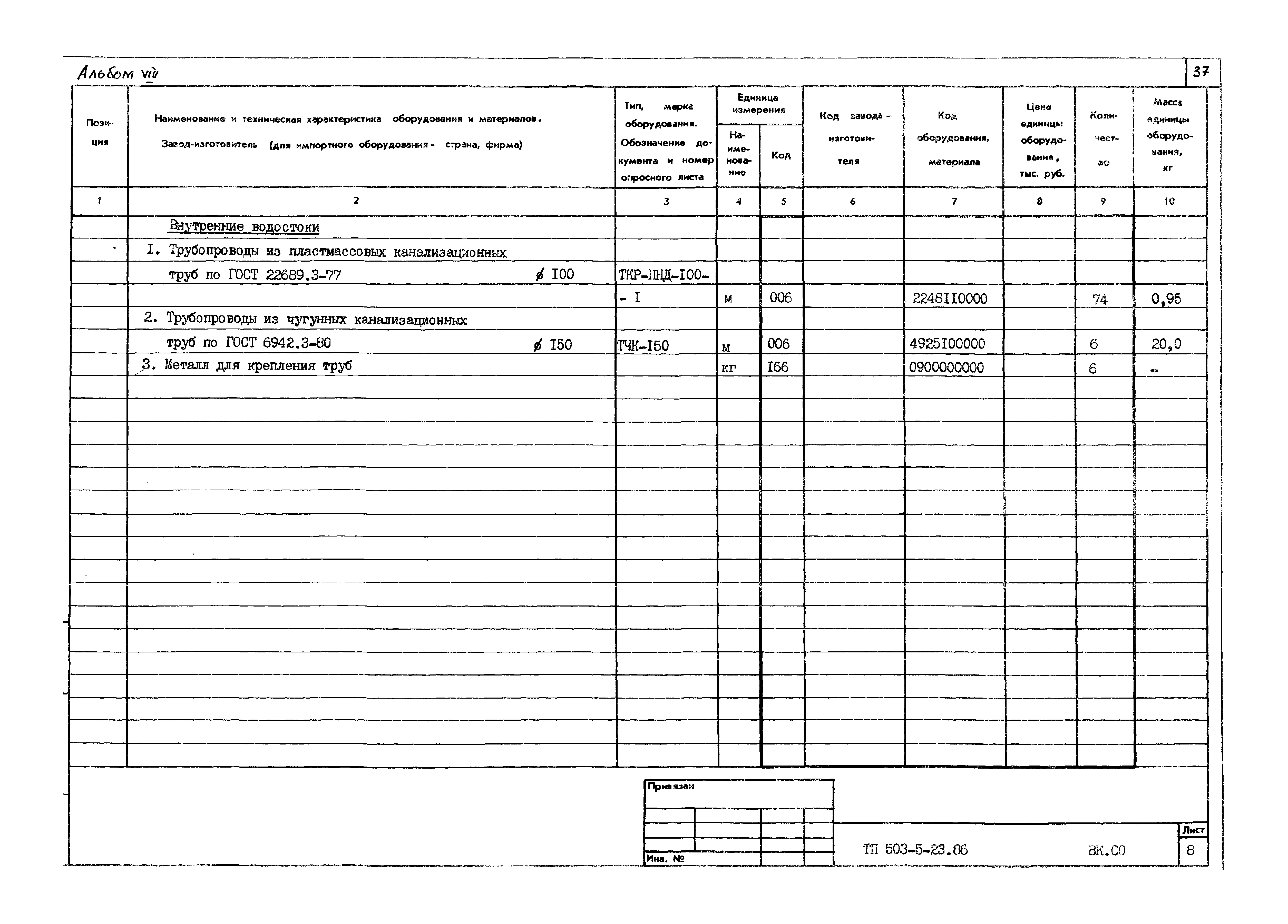 Типовой проект 503-5-23.86