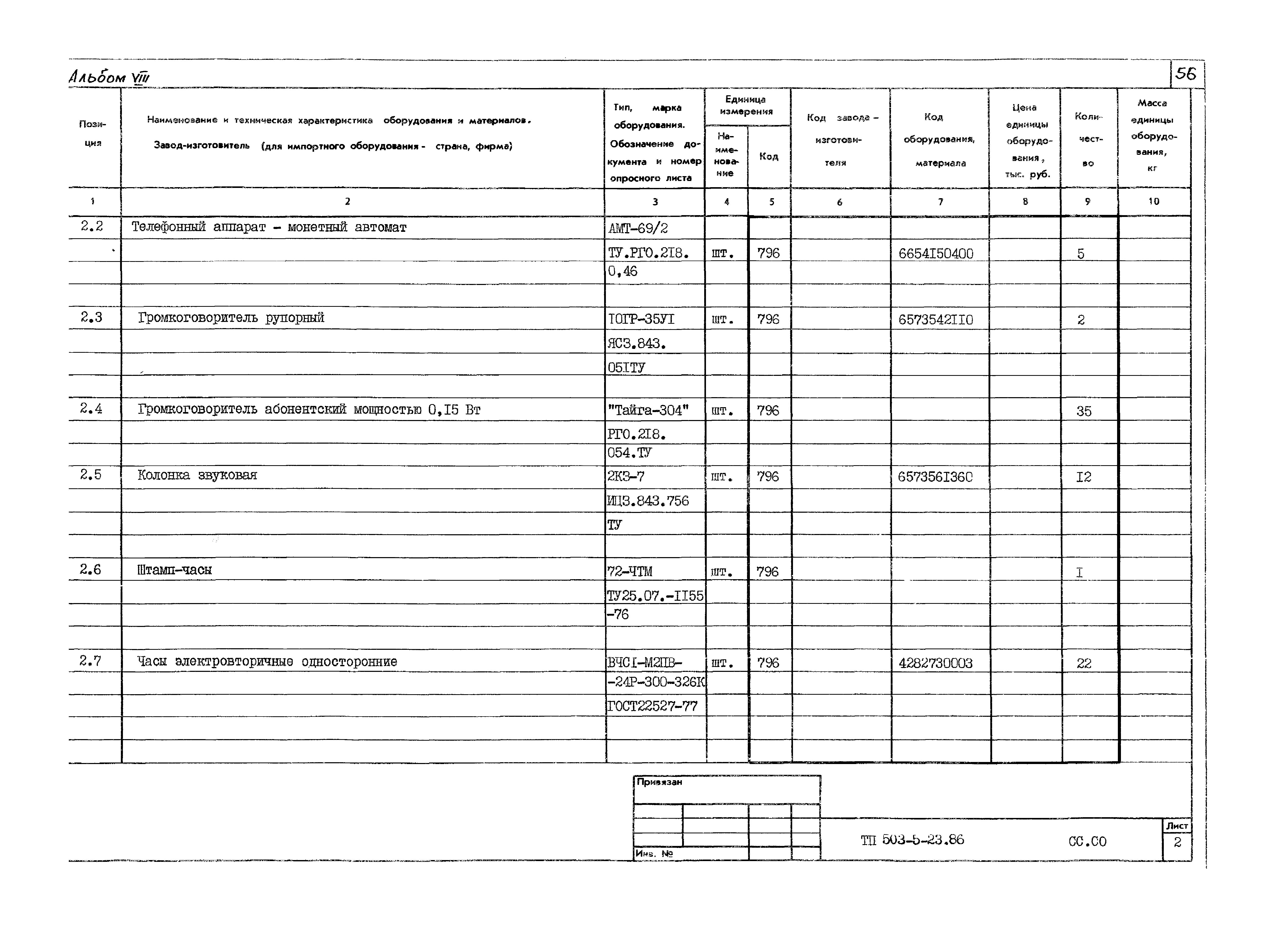 Типовой проект 503-5-23.86