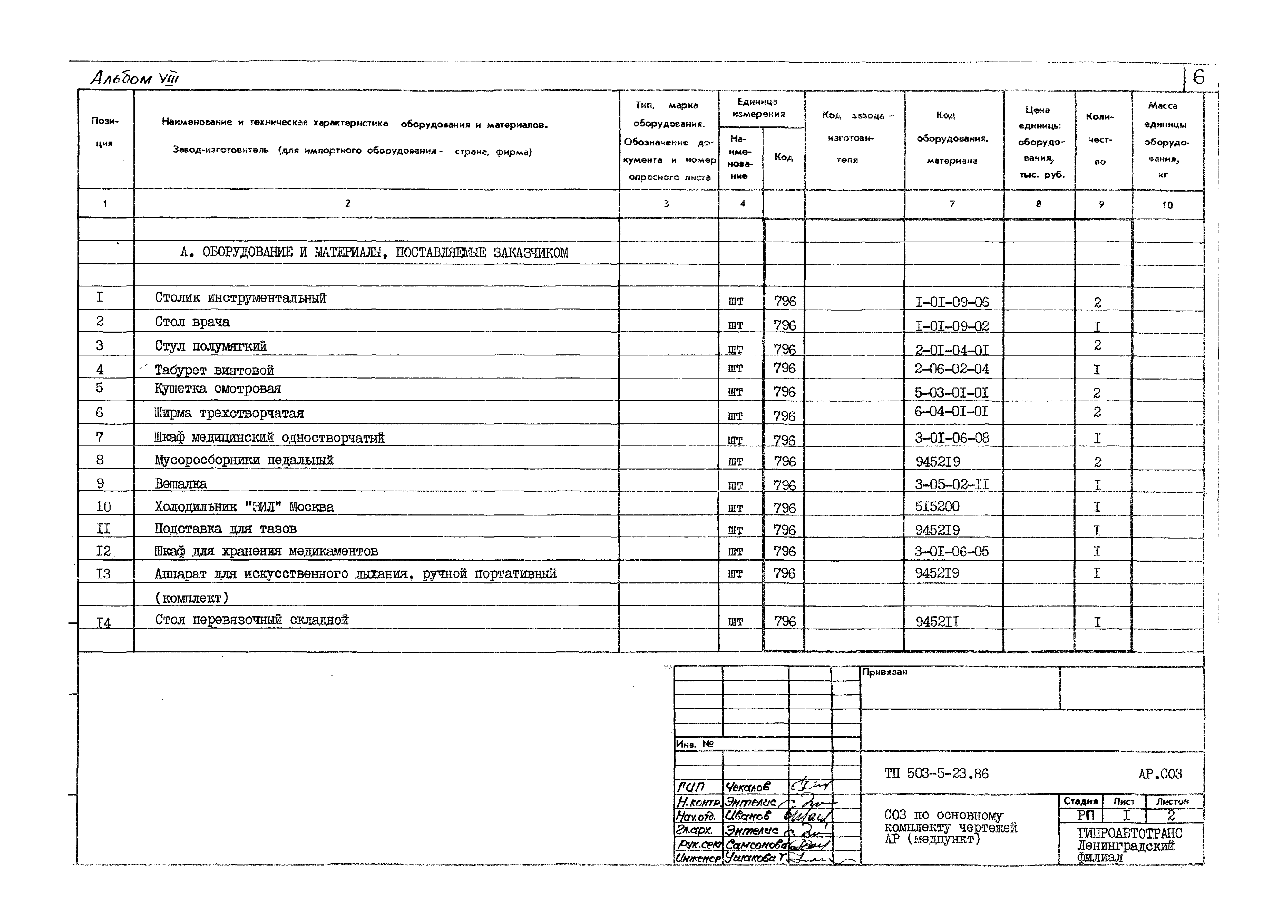 Типовой проект 503-5-23.86