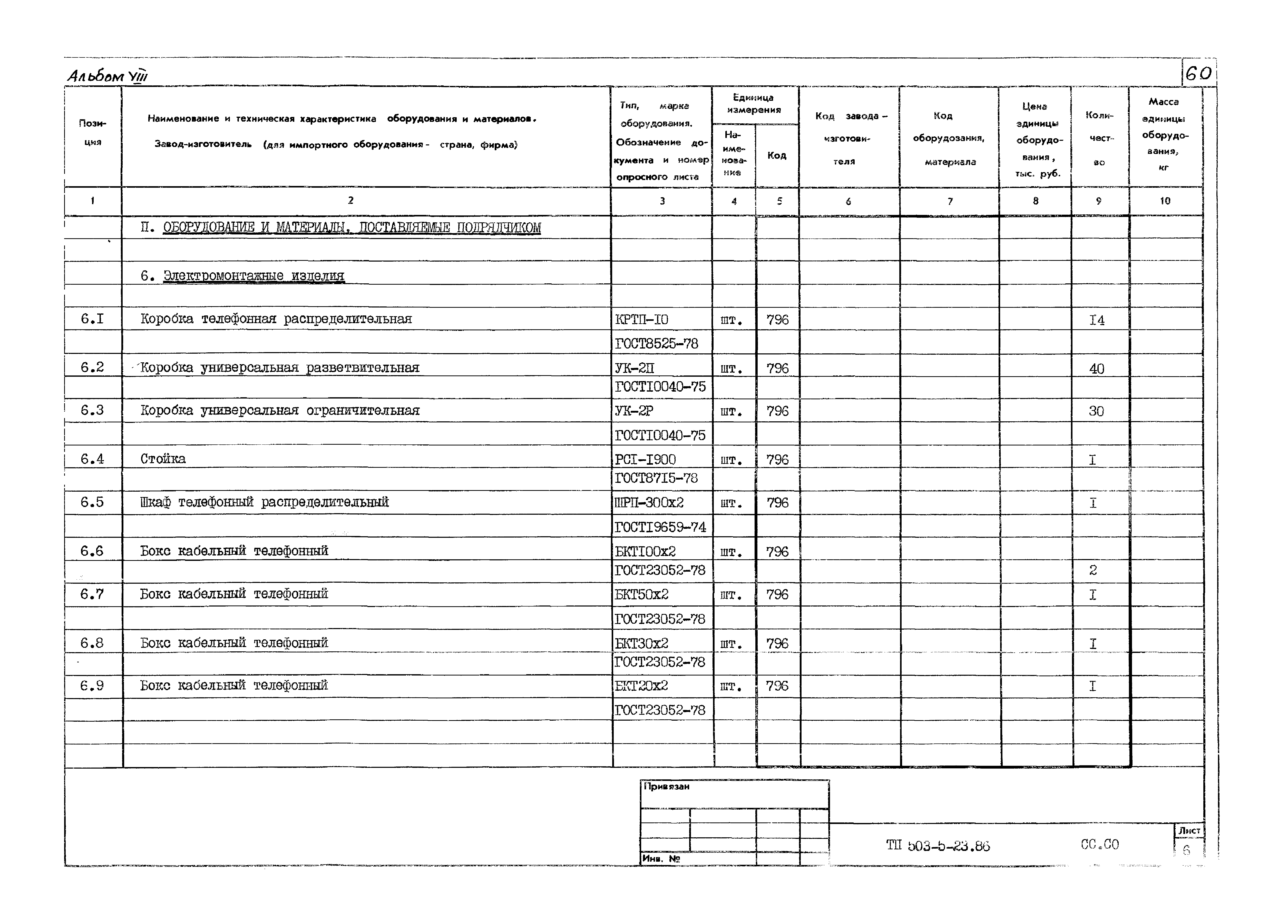 Типовой проект 503-5-23.86