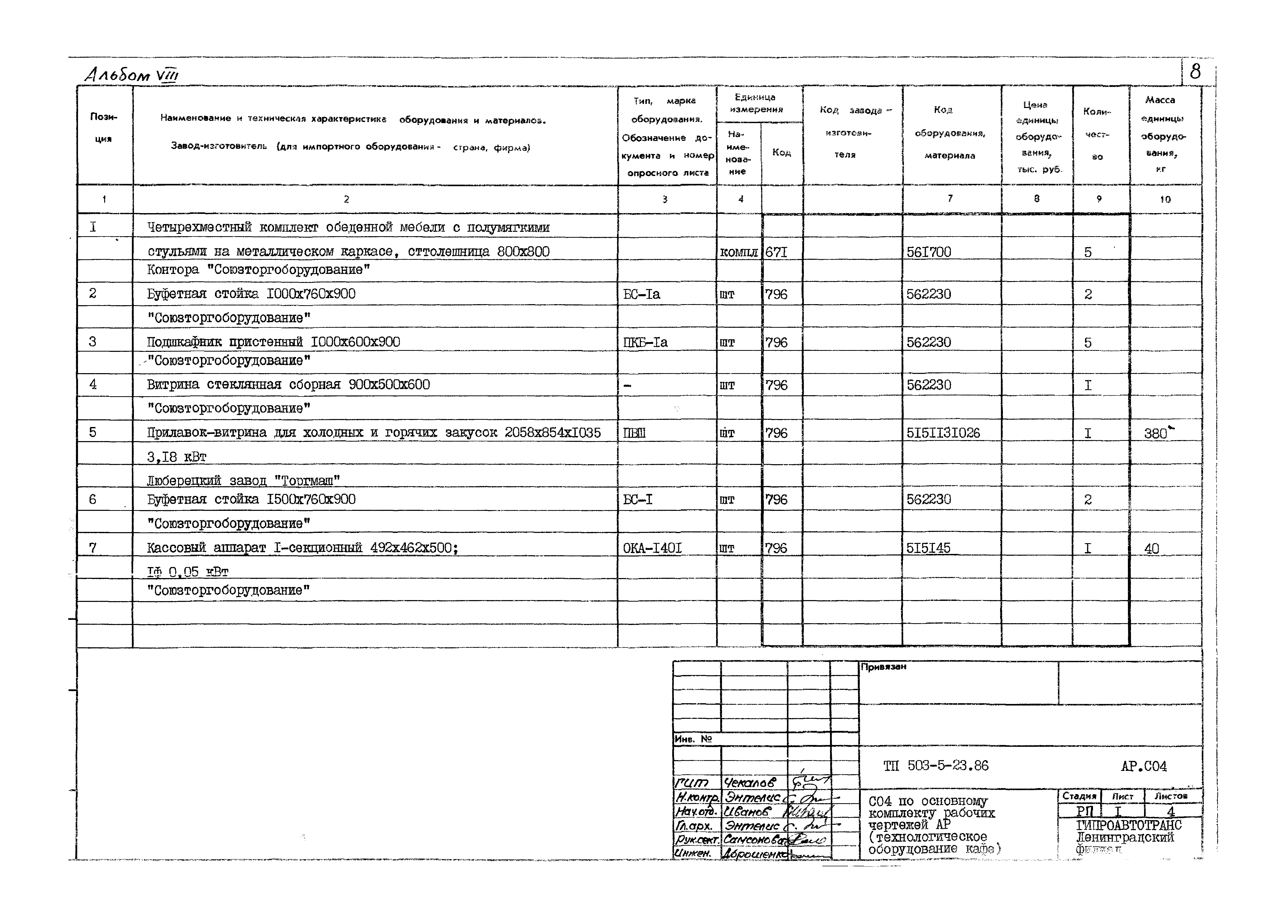 Типовой проект 503-5-23.86