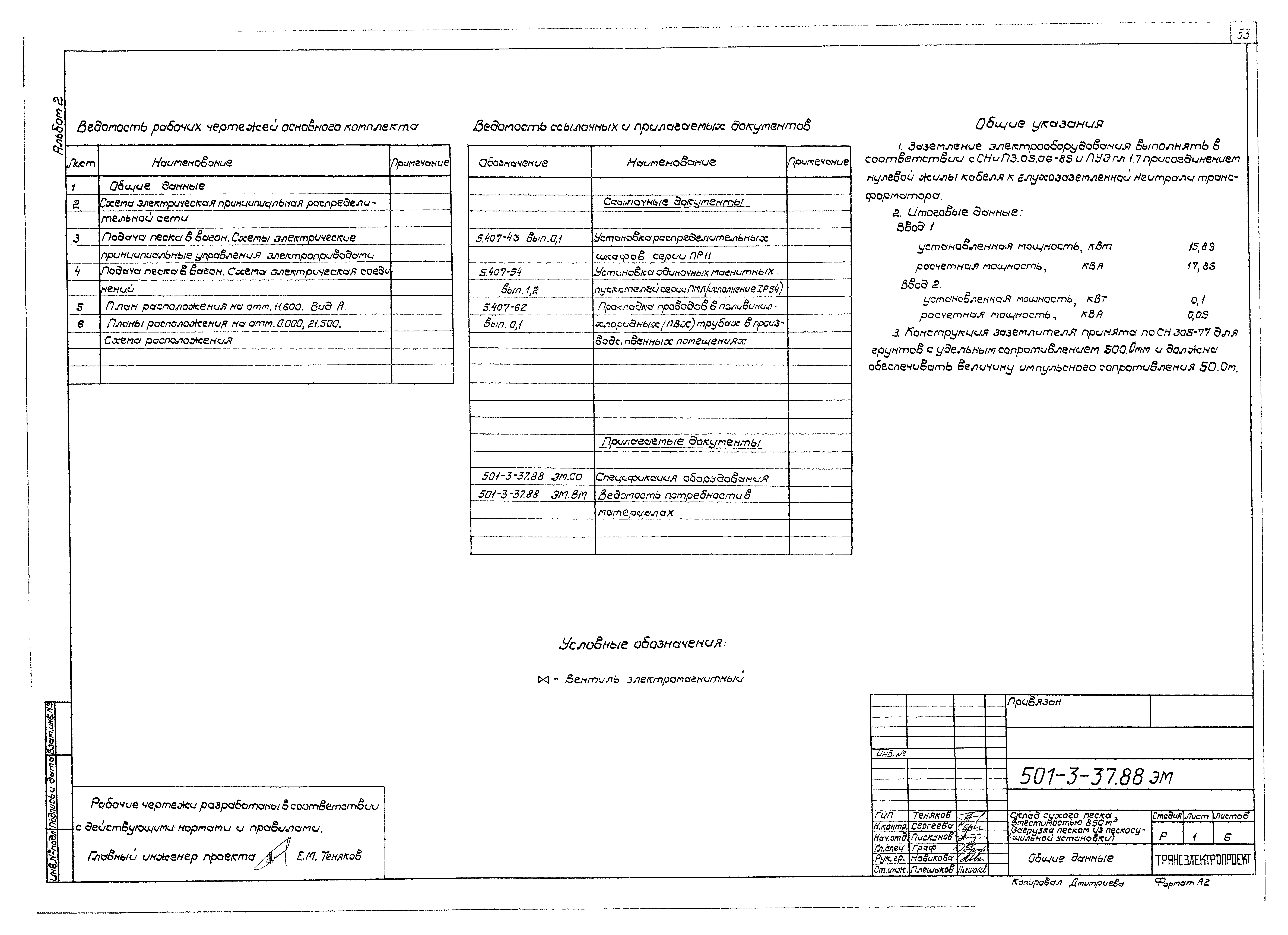 Типовой проект 501-3-37.88