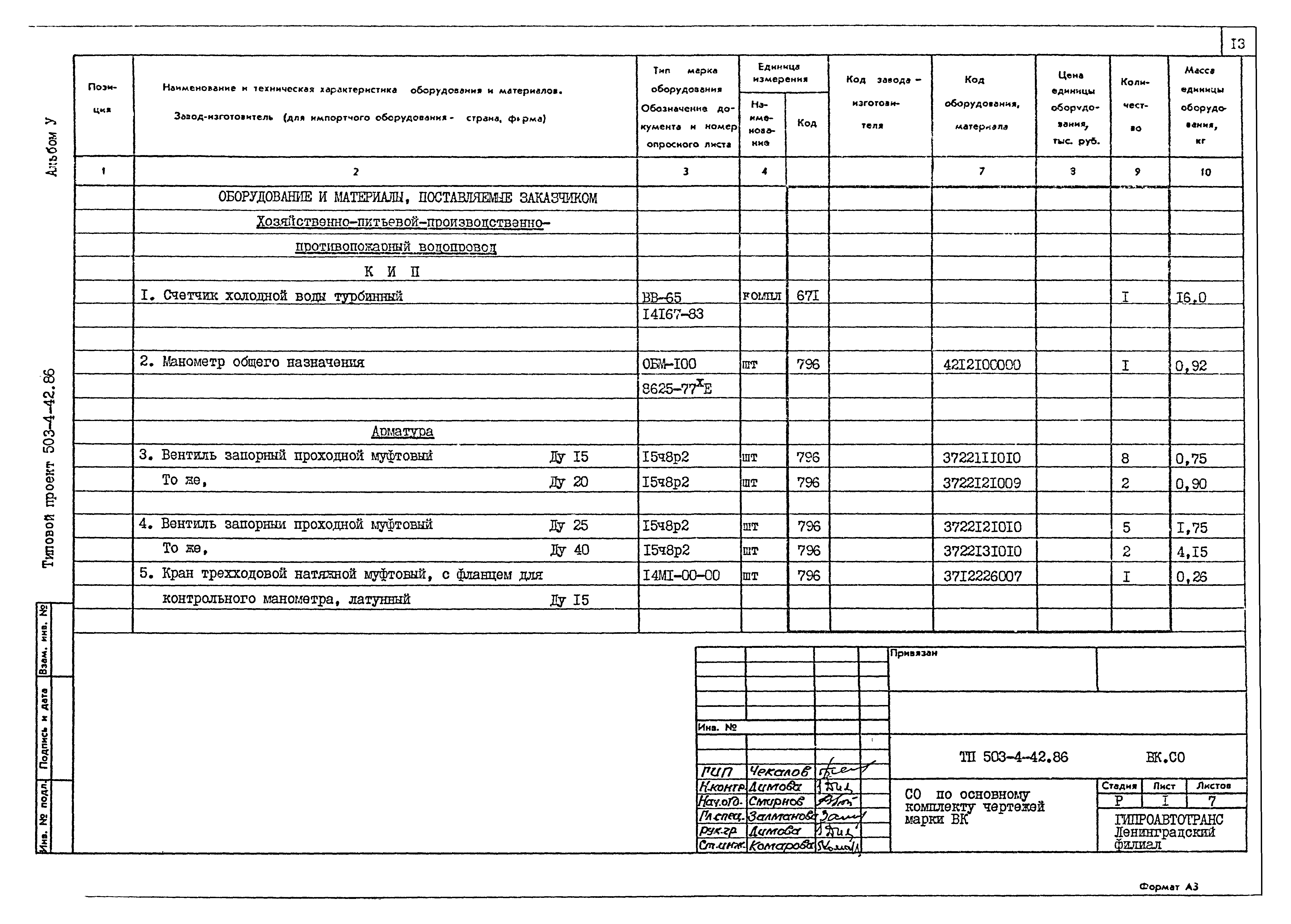 Типовой проект 503-4-42.86