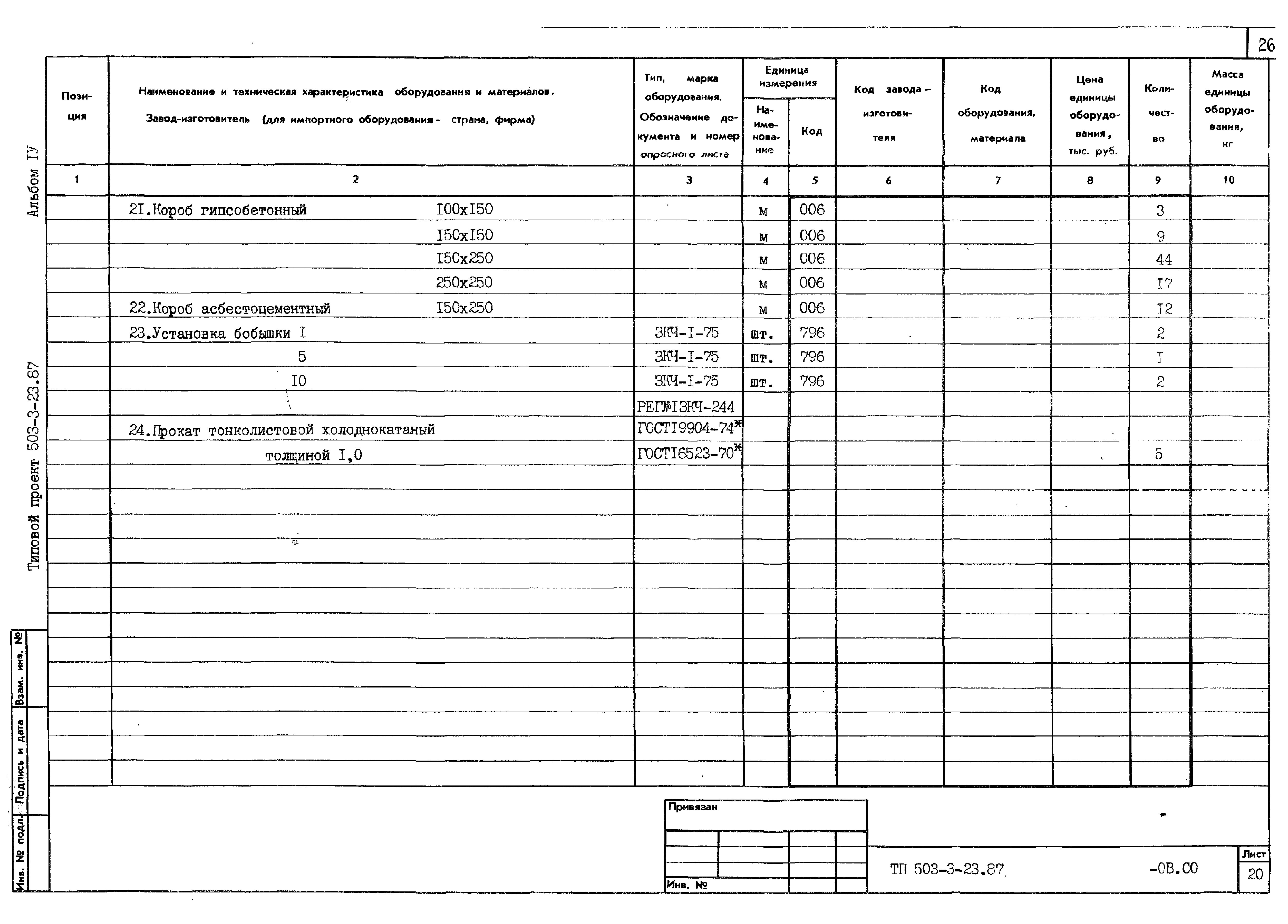 Типовой проект 503-3-23.87